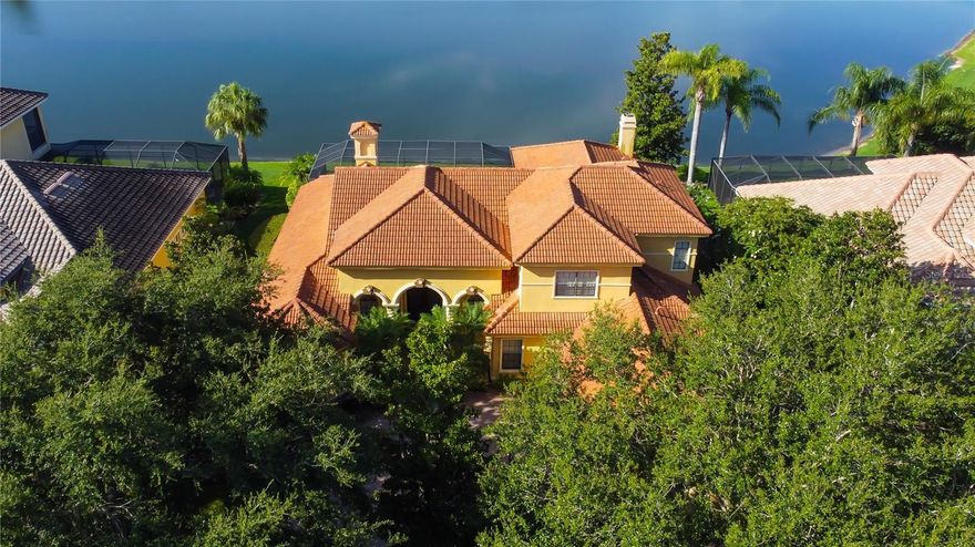 RARE WATERFRONT LUXURY OPPORTUNITY in Champions Club! Welcome to this CUSTOM-BUILT Masterpiece by Costanza Homes, offered by the ORIGINAL OWNER and Located in the HIGHLY DESIRABLE, GATED Enclave of Mirasol within Champions Club. Perfectly positioned on a PREMIUM WATERFRONT LOT with PANORAMIC LAKE AND GOLF COURSE VIEWS, this Stunning Residence backs to the Renowned Fox Hollow Golf Course, a Robert Trent Jones Sr. Design. Boasting Over 4,000 Square Feet of Heated Living Space, this Elegant Home offers 5 Bedrooms, 4.5 Bathrooms, an Oversized 3-Car Side-Load Garage, and an Expansive Bonus Room—ideal for a Home Theater, Game Room, or Gym. Step through Double Leaded Glass Entry Doors into a Grand Foyer with Soaring Volume Ceilings and admire the Luxurious Polished Travertine Flooring that Flows Seamlessly Throughout the Main Living Areas. The Formal Living and Dining Rooms impress with Double Tray Ceilings, Crown Molding, and a Gas Fireplace that adds Warmth and Charm. The Heart of the Home is a Chef’s Dream Kitchen featuring rich Wood Cabinetry, Granite Countertops, Tile Backsplash, Upgraded Stainless Steel Appliances, and a 6-Burner Gas Range with Hood. A Large Prep Island with Sink offers both Function and Style, all overlooking a Spacious Family Room with Built-in Entertainment Center. Retreat to the sprawling Owner’s Suite with space for a Sitting Area, Custom Walk-in Closet, and a Luxurious En-Suite Bath complete with Dual Vanities, an Oversized Soaking Tub, and a Walk-in Shower with Dual Showerheads. ENJOY the BEST of Florida Living on the Extended Pavered Lanai with Birdcaged Sparkling POOL and SPILLOVER SPA, Custom OUTDOOR FIREPLACE, and OUTDOOR KITCHEN with Stainless Gas Grill—Perfect for entertaining Guests while taking in BREATHTAKING LAKE AND GOLF COURSE VIEWS!! All Bedrooms are conveniently Located on the Main Floor, except for a Private Guest Suite with Full Bath and Bonus Room Upstairs. Additional features include: Laundry room with Built-in Cabinets and Utility Sink (Washer & Dryer included), Ceiling Fans throughout, Designer Custom Window Treatments. 2 NEW A/C SYSTEMS (2022) and NEW TANKLESS GAS HOT WATER HEATER (2022). Immediate Occupancy available, Champions Club offers World-Class Amenities, including a Private Clubhouse with Gathering Room, Heated RESORT-STYLE POOL AND SPA, Fitness Center, Massage Room, Outdoor Grill & Fireplace, Lighted Tennis and Basketball Courts, and More! Located close to Top-Rated Schools, Trinity Hospital, the YMCA, miles of Bike Trails, Shopping, Dining, and just a short drive to Tampa International Airport and Florida’s Famous Gulf Coast BEACHES. Don’t miss this Incredible Opportunity to Live in one of Trinity’s Most Exclusive Communities. PARADISE AWAITS—Your Escape is just Outside Your Back Door!