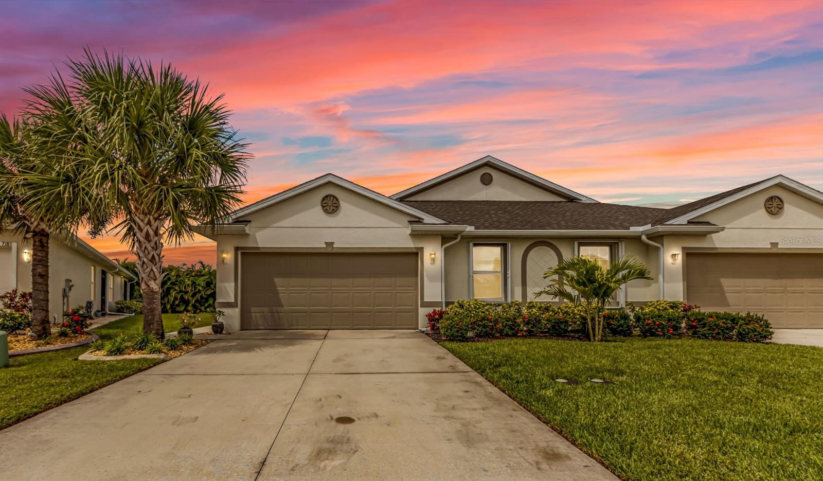 Welcome to Waterford Estates. Punta Gorda’s premier gated community offering modern comfort and vibrant amenities for all ages! Exceptional leaseback opportunity! Secure this beautiful villa today and benefit from immediate rental income through May 2026! Sellers seek to lease the home after closing, offering buyers flexibility for future plans or an easy investment with a built-in tenant. Meticulously maintained, this villa features a thoughtful split-bedroom floor plan with 2 spacious bedrooms plus a den, 2 full bathrooms, and a versatile flex room ideal as a home office or guest space. The open-concept living and dining areas are perfect for entertaining, leading out to a screened lanai for enjoying tranquil mornings or evening breezes. The primary suite boasts a generous walk-in closet and a private en-suite bath, while the modern kitchen is equipped with a pantry and convenient access to the laundry room. Roof New 2024. Nestled in a gated, all-age community with scenic lakes, extensive sidewalks, vibrant clubhouse events, and HOA/CDD in place for low-maintenance, resort-style living. Additional highlights include an oversized attached garage, abundant storage throughout, and a second bedroom with its own full bath for guests. Don’t miss a rare chance to invest now and enjoy a leaseback arrangement until May 2026 Schedule your tour today!