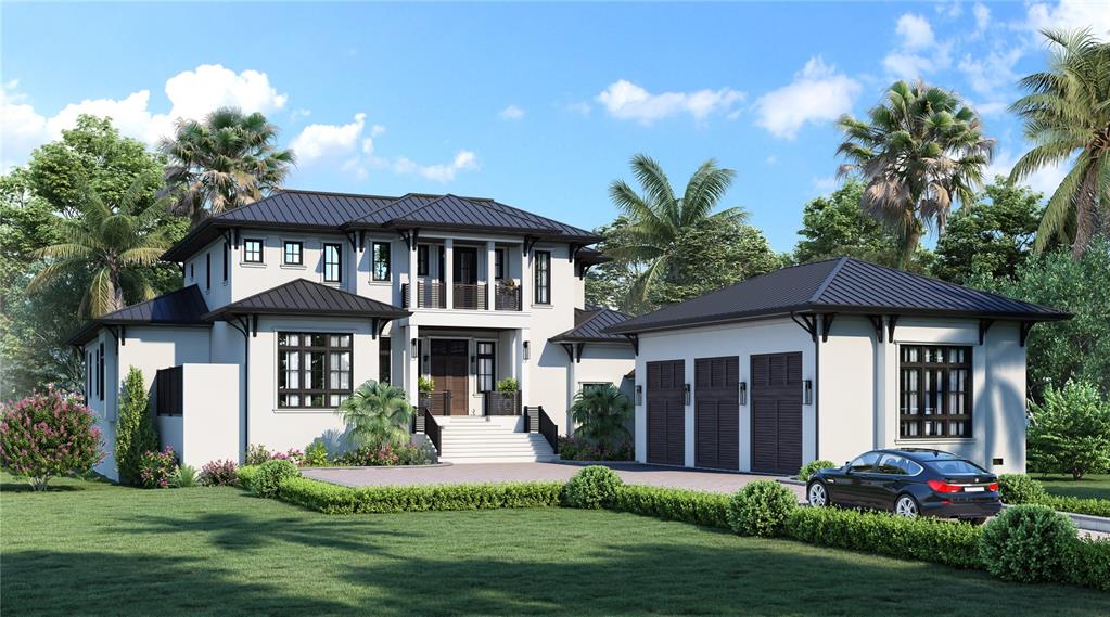 One or more photo(s) has been virtually staged. Under Construction. Crafted by the award-winning Custom Home Builder, Dynan Construction, this captivating West Indies-inspired waterfront residence is located in one of the most sought-after locations in Sarasota: Harbor Acres. With a longstanding history of prominence, Harbor Acres is known both for its architecture and its residents, and is regarded as THE premier waterfront neighborhood on the mainland. The timeless charm of Hillview Street, with its gorgeous canopy of mature trees and a collection of Sarasota’s most beautiful and uniquely extravagant properties, makes it no wonder this exclusive community is so highly coveted. This modern and sophisticated floorplan offers a great room layout on both levels with a creative emphasis on outdoor-indoor integration. On the main level, fully disappearing glass sliders create a seamless union between the indoor living space and the expansive covered outdoor terrace that is equipped with a summer kitchen, 5 seat eat-in bar, gas fireplace and ample lounging and dining space. Inside, there are 5 en-suite bedrooms, with a dedicated owner’s suite on the main level and a generous additional owner/guest suite upstairs along with laundry rooms on both floors. A dedicated study, plus main-floor guest room also afford the option of dual offices on the main level. The kitchen, designed for the chef at heart, features additional perks such as a large custom island, walk-in pantry and a functional yet conveniently hidden service kitchen. An elevator is included for ease and peace of mind and leads to the thoughtfully designed upstairs living quarters with access to the oversized sun deck from the great room and both guest suites. Other noteworthy features include a brand new seawall, a grade-level salt-water pool with a separate, elevated heated spa and a 500+ SF fully enclosed kayak storage underneath the home. Boating enthusiasts will appreciate the double dock and the highly advantageous location with no bridges to the Bay and Gulf. On land, you’re within easy walking distance of Sarasota Memorial Hospital, Selby Botanical Gardens, Southside Village and just blocks from all the pleasures of downtown Sarasota. Full plans, design book, and specs/allowance sheet available upon request. ***Photos are of a similar custom-built plan in Naples, final details and finishes will vary slightly***
