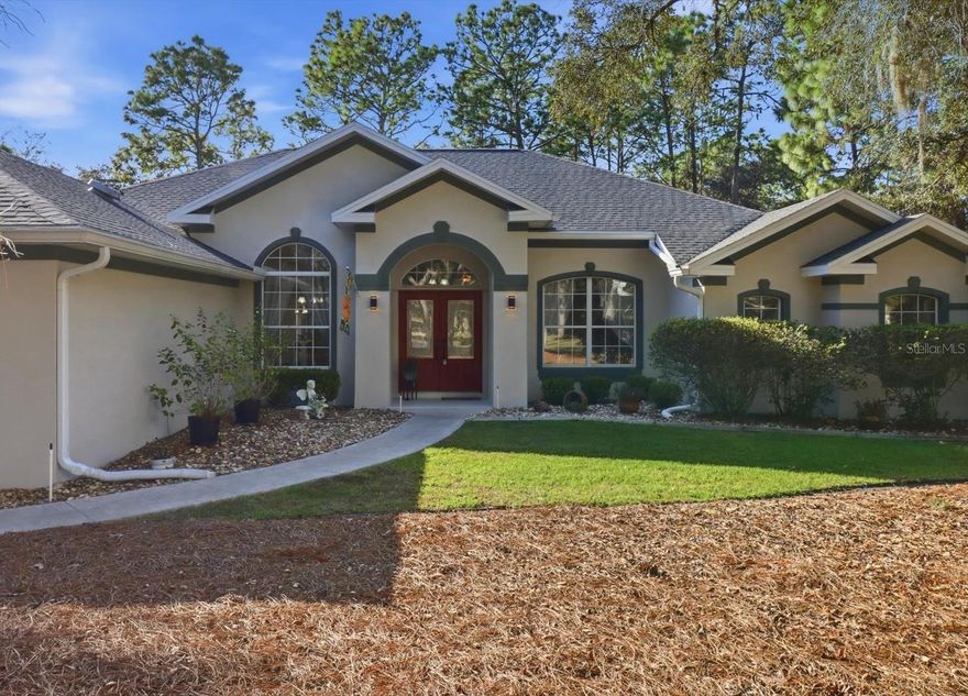 Spacious and FUN! From the moment you enter, you’re welcomed by vaulted ceilings and engineered hardwood floors that beautifully frame the view of the sparkling pool through the pocket sliders. The open kitchen with a breakfast nook and family room combination adds space and versatility, complete with a tray ceiling and additional sliders leading to the pool.

The primary bedroom is made for relaxation and comfort, featuring an attached sitting area/office with engineered hardwood flooring and private lanai access. The primary bath is spacious, with a jetted garden tub and an oversized walk-in shower.

Bedrooms two and three feature new carpet and are generously sized, offering plenty of room for everyone. The dedicated office space has tray ceilings and new carpeting, and the dining room is complete with hardwood flooring and enough room for everyone!

Enjoy year-round outdoor living in the heated saltwater pool and spa within the 46' x 26'+ screened lanai. Step beyond the lanai to a paver courtyard that is perfect for entertaining or relaxing in the sun. The home’s landscaping includes concrete edging surrounding the entire property for a polished finish.

Built in 2003, this home offers 2,635 sq. ft. of living area and 3,391 sq. ft. total under roof. The Roof, hot-water heater, gutters, and electric pool heater were all replaced in 2023! The A/C was replaced in 2018 with a Lennox 5-ton, 15 SEER unit. The 14' x 20' shed has electric.


Situated on over one acre, this home lies in the heart of Pine Ridge Estates, an equestrian community established in 1972, spanning over 3,000 acres. The community features 28 miles of horseback and walking trails, and a 94-acre recreation complex with:

A large equine show arena, regulation dressage ring, jumping ring, trail arena, round pen, and small cross-country area

Lighted tennis and pickle-ball courts, shuffleboard, a dog park, and an RC flying field with airstrip and pavilion

A state-of-the-art playground with shade cover, swings, and gazebo

Two meeting rooms; one large with a commercial kitchen for private events, and a smaller one with a full kitchen

The HOA fee is currently under $100 annually that's an incredible value for all that’s offered!

This prime location is just half a mile from Mustang and Elkcam Blvd, 2 miles from grocery stores and doctors’ offices in Beverly Hills, and 5 miles from the Pine Ridge Equestrian Club, The Shoppes of Black Diamond Plaza, Target, Walmart, and the Suncoast Parkway.

Don’t miss your opportunity to view this stunning Pine Ridge home today!