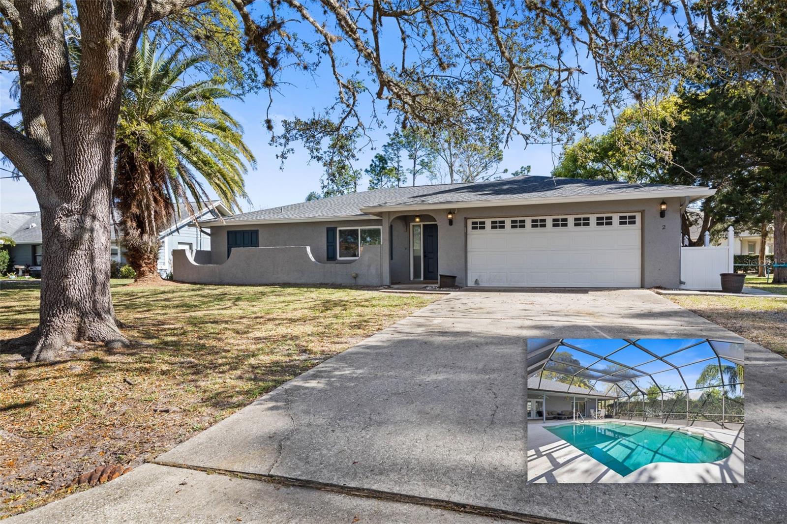 Welcome to 2 Banton Place! This ideally located POOL home has had all the major updates done for you. With a new roof, new HVAC, new kitchen appliances, and a completely remodeled primary bathroom—all completed within the last 3 years—you can move in with peace of mind knowing the big-ticket items are already taken care of.
Featuring 3 bedrooms and 3 bathrooms, this home is uniquely designed with two potential primary en-suites, each with private bathrooms and direct access to the pool—perfect for multi-generational living or hosting guests in comfort.
Modern conveniences include smart thermostats, electric window shades, and an insulated, air-conditioned garage—features you won’t often find elsewhere. Step outside to your private retreat with a large screened-in pool & deck, overlooking the neighboring freshwater canal. The partially fenced backyard keeps pets safe while still preserving your water view.
Located in the highly desirable Indian Trails subdivision, this home offers the best of Palm Coast living. You’ll be less than 2 miles from top-rated schools, close to shopping & dining, and only 6 miles from the beautiful Jungle Hut Beach. Situated on a corner lot, in a cul-de-sac, your piece of paradise awaits, at 2 Banton Place!