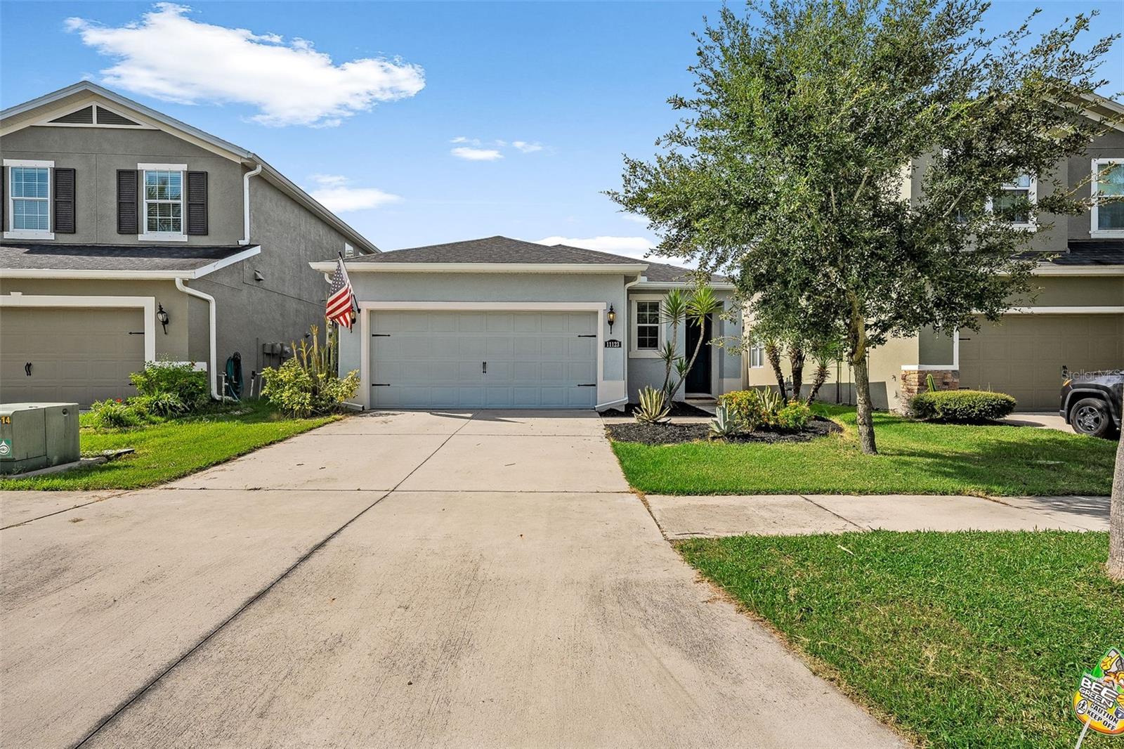 Welcome to resort-style living in Lucaya Lake Club! This move-in-ready 2017 3-bed, 2-bath home blends an open, bright layout with fresh updates: no carpet anywhere, brand-new LVP in all bedrooms, fresh interior paint, and a new kitchen backsplash. The kitchen features stainless steel appliances, a gas range, and granite countertops; a whole-home water softener adds everyday comfort. Entertain with ease as the kitchen, dining, and living areas flow to a paved patio for morning coffee or sunset lounging. Community perks are unmatched—78-acre lake with floating dock and boat ramp (kayak, canoe, paddle board), clubhouse, fitness center, resort pool, splash park, playground, and walking trails. Minutes to US-301 & I-75 for quick access to dining, golf, and shopping; centrally located to Tampa, St. Petersburg, and Sarasota for beaches, boating, and top attractions. Welcome home to 11123 Abaco Island Ave!