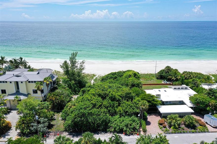 Rare offering direct gulf front 100X210 lot on Gulfside Rd on Longboat Key. Gulfside Rd is a seaward road, that offers a secluded retreat from Gulf of Mexico Dr. Enjoy your own Sunsets and the Gulf of Mexico sands, with years of enjoyment. Just a short drive to Publix, CVS, banks, library, places of worship, public tennis courts, restaurants, Saint Armands Circle, Sarasota and all that it offers.