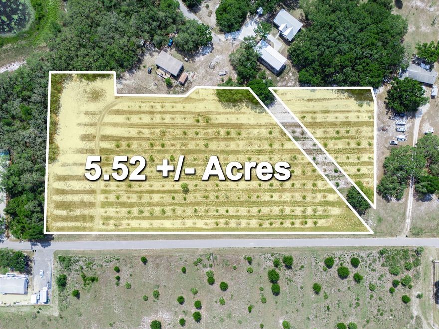 This listing is a compilation of three parcels totaling 5.52 acres, currently planted in citrus with a water well on the property. A portion of Anderson Road runs between the parcels but is not being used as a road. The buyer should check with Polk County regarding future use of Anderson Road to see if that portion could be closed since no one is using it and it is currently planted with citrus. The property has 780 feet of frontage on Stembridge Road and has a working well used to irrigate the grove. The property is just East of Lake Wales with easy access to shopping and medical facilities. The property will need to have a septic system installed for residential. There are multiple golf courses and lakes nearby with public access. Legoland Florida is only 30 minutes away with the East Coast and West Coast beaches of Florida a short drive away making a day trip the the beach possible.