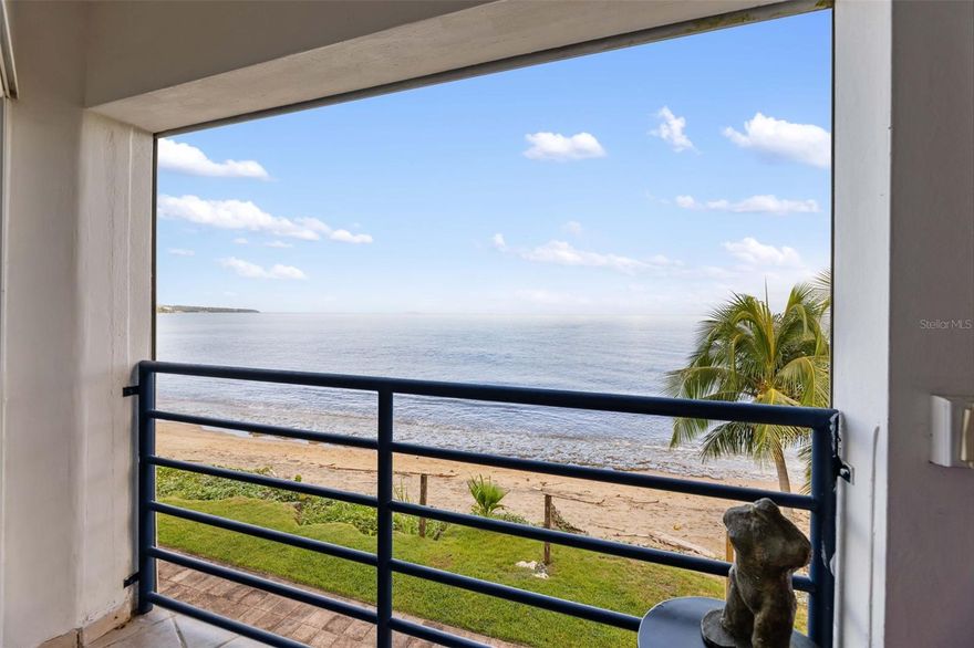 Welcome to the Golden Girl condo at the Aguada Eco Resort, this cozy 2 bed, 1 bath condo is located on the second floor overlooking the iconic turquoise water that the West Coast of PR is famous for. The perfect investment for someone who wants Oceanfront living while here and earns passive income when they are not. You'll have breathtaking ocean views from the kitchen, living room and the primary bedroom. Not to mention the balcony where you'll be looking down at the water and reef below or over the beautiful palm trees and the horizon in the distance. This aesthetically pleasing condo comes completely furnished with appliances and has a very tropical themed decor throughout. HOA fees are only $75/month, it includes one designated covered parking spot and rental history can be provided for qualified buyers.