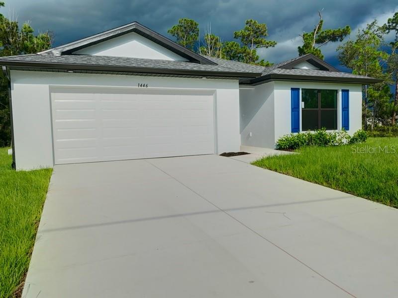 Be the first to call this brand-new NEW CONSTRUCTION rental home yours! Offering 1,550 sq ft of stylish living space, this spacious residence features a large Great Room with a vaulted ceiling and seamless access to a private covered lanai—perfect for indoor-outdoor entertaining. At the center of the open floor plan is a modern kitchen with a freestanding island, walk-in pantry, and designer cabinetry, conveniently located next to a sunlit dining area with a tray ceiling. The primary suite includes a walk-in closet and an en-suite bathroom with a dual-sink vanity, walk-in shower, and a linen closet for extra storage. Additional highlights include hurricane-impact windows and doors, stainless steel appliances (range, microwave, and dishwasher), and an attached two-car garage. Home is Move-In ready! Apply today!