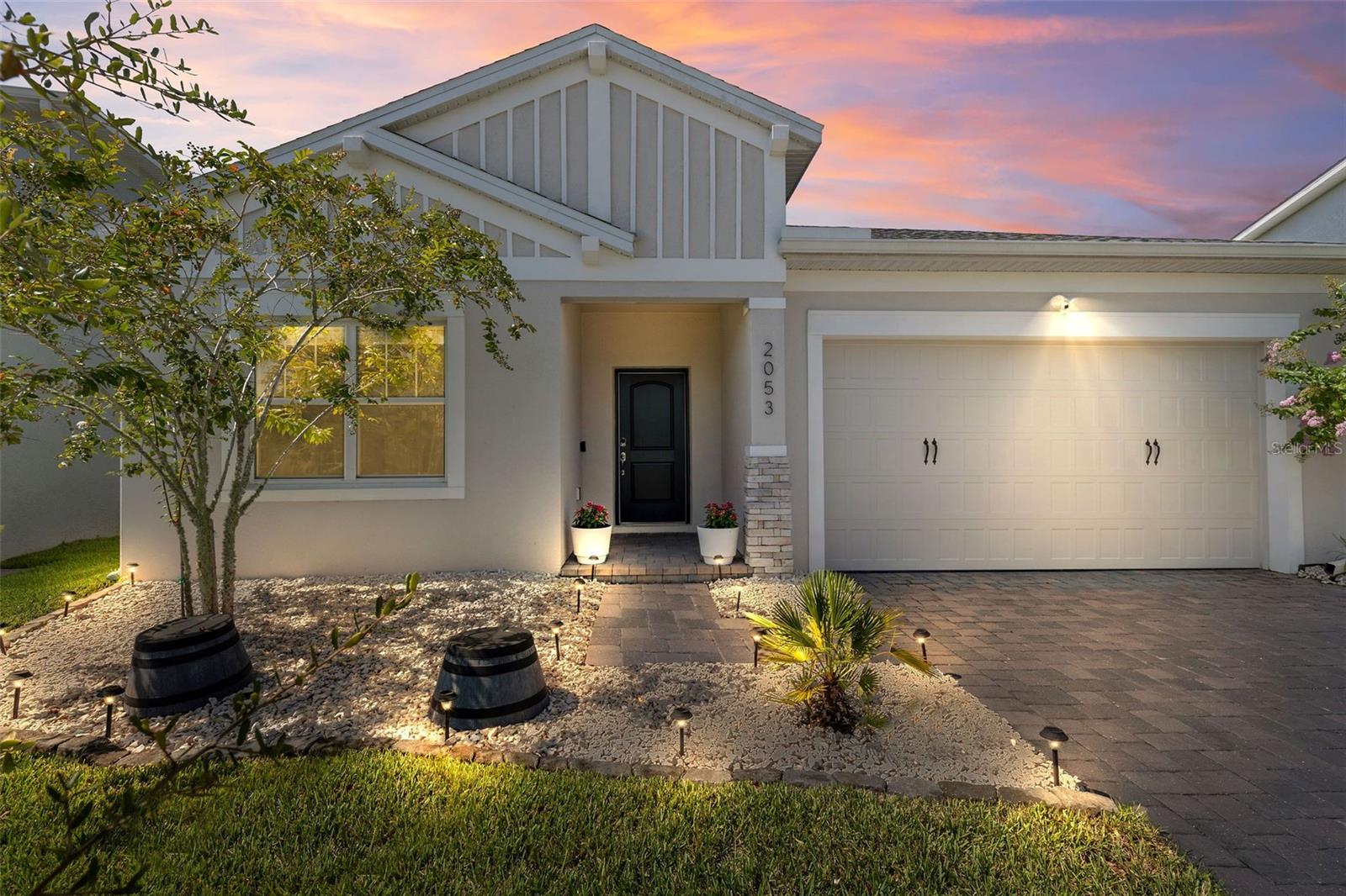 Welcome to 2053 Cove Point Road
Step into this stunning 4-bedroom, 2-bathroom home, thoughtfully built in 2022 for modern, low-maintenance living. With nearly 1,900 square feet of open-concept design, natural light fills every corner, creating an inviting and spacious atmosphere perfect for both entertaining and quiet relaxation. Inside, the heart of the home shines with modern features including stainless steel appliances and Stratus white quartz countertops in the kitchen and both bathrooms, paired with elegant 12”x 24” glazed ceramic tile that flows through all common areas, the primary suite, and one of the secondary bedrooms. Two additional bedrooms feature plush carpeting for added comfort.
The ample primary suite boasts a custom closet system, providing elevated organization and luxury. With three other bedrooms, there’s an opportunity to turn one into a home office, den, or flex space to fit your needs. Tech-ready, the garage includes a NEMA 14-50 outlet, offering EV or RV charging capabilities for today’s modern lifestyle. Nestled on a tranquil waterfront lot in the sought-after Westport Reserve, this property features a beautifully fenced backyard, ideal for children, pets, or unwinding on the covered lanai while enjoying scenic water views. A side and rear gate provide direct access to the walking path that surrounds the water, offering the perfect setting for evening strolls or morning jogs. Enjoy access to the community pool, playground, and benefit from the home’s close proximity, just 5 minutes, to shopping, dining, and entertainment. Located only 1 mile from Coraci Sports Complex, this property blends convenience with a quiet, tucked-away feel. Don’t miss your chance to own this turnkey, move-in-ready home in one of the area’s most desirable communities.
Schedule your showing today! All information taken from the tax record, and while deemed reliable, cannot be guaranteed.