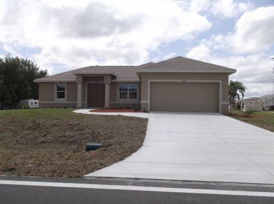 2017 built 3 bedroom 2 bath home with private lanai. Solid wood cabinets with granite counters in kitchen, all ceramic tile flooring, walk in shower in primary bath. Washer and Dryer. No Smoking. No Pets. 1st, last, and security deposit plus water deposit.