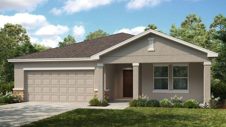 Under Construction. What's Special: Corner Lot | North Facing | Covered Patio. New Construction – December Completion! Built by Taylor Morrison, America's Most Trusted Homebuilder.  Welcome to the magnolia at 5022 Bougainvillea Court in Scenic Terrace. Bright, open, and thoughtfully designed, this single-story home offers a clear sight line from the front door through the heart of the home. The magnolia features a spacious entertaining corridor that seamlessly connects the dining room, kitchen, and great room, with sliding glass doors leading to the back patio—perfect for indoor-outdoor living. The kitchen is a dream for food lovers, with a long prep-and-serve island, generous counter space, and a walk-in pantry that makes hosting and everyday meals a breeze. Three roomy secondary bedrooms share two full bathrooms, while the tranquil primary suite is tucked quietly at the back of the home for added privacy. Enjoy a well-appointed bath with a large shower, dual vanity, private water closet, and an L-shaped walk-in closet offering plenty of storage. Additional Highlights include: covered lanai, refrigerator, and washer and dryer. Photos are for representative purposes only. MLS#O6348266