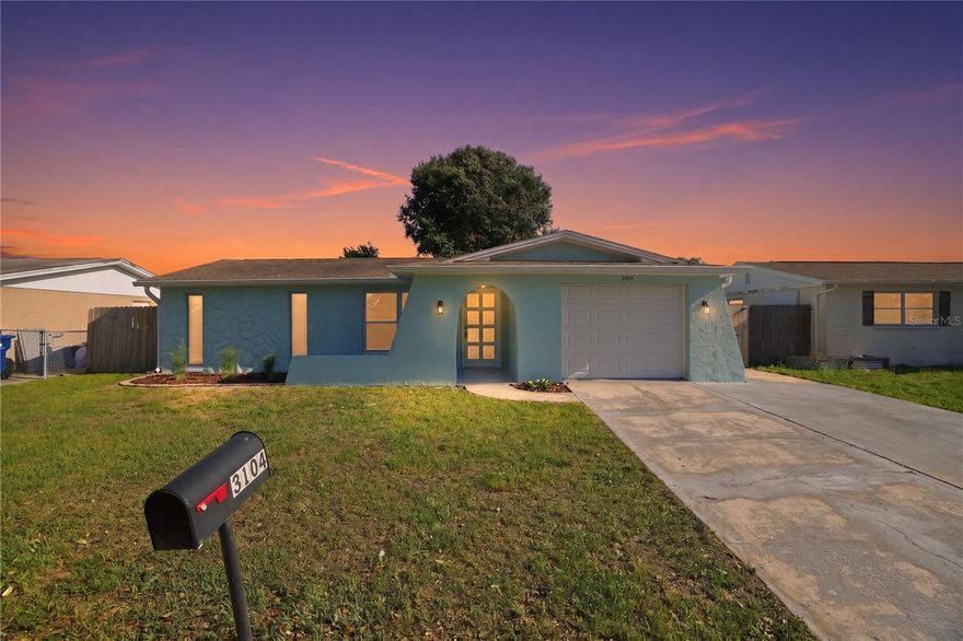 Welcome to 3104 Salisbury Drive, a beautifully renovated home in the heart of Holiday offering comfort, style, and an easy Florida lifestyle. This move-in ready 2-bedroom, 1-bath home has been thoughtfully updated and features a bright, open feel from the moment you walk inside.

Recent renovations include new vinyl plank flooring throughout, a fully updated kitchen with brand-new appliances, and a refreshed bathroom with clean, modern finishes. Natural light fills the living spaces, while the enclosed sunroom adds extra flexibility for a home office, reading room, workout space, or second living area. Just beyond, the screened-in patio creates the perfect spot to enjoy morning coffee or unwind in the evenings without worrying about bugs or rain.

Outside, the fully fenced backyard offers privacy and plenty of room for pets, gardening, entertaining, or simply enjoying the outdoors. A storage shed provides additional space for tools, bikes, or seasonal items. Major updates include a 2018 roof and a brand-new hot water heater, helping provide peace of mind for years to come.

Conveniently located near parks, shopping, dining, Gulf beaches, and everyday conveniences, this updated Holiday home is a great opportunity for a primary residence, seasonal home, or investment property.