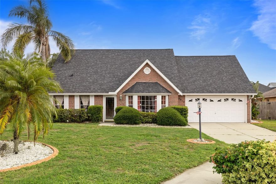 Tucked away in Hunters Grove, this beautiful traditional brick home offers the perfect blend of comfort, privacy, and convenience. Ideally located just minutes from Sarasota-Bradenton International Airport, UTC Mall, world class beaches, and with easy access to I-75, you're close to it all even though you feel miles away. One of the first things you'll notice when you drive to the property is the pride in ownership, with the well-manicured lawn, NEW ROOF, and a wonderful location on a cul-de-sac. As you step inside, you’re welcomed by soaring cathedral ceilings, BRAND NEW laminate flooring throughout, FRESH PAINT, and a thoughtfully designed layout that feels both open and cozy. The spacious living areas flow effortlessly, making the home ideal for everyday living as well as hosting family gatherings and celebrations. A charming bar area and formal dining room set the stage for memorable meals and holidays with loved ones. The bright kitchen is tastefully designed with white cabinetry, granite countertops, modern appliances, and beautiful Spanish tile floors and backsplash. An inviting eat-in breakfast area opens through sliding glass doors to a screened lanai, seamlessly connecting indoor and outdoor living. Outside, the backyard and deck provide a peaceful retreat—fully fenced with a 6-foot privacy fence, ideal for children, pets, or quiet relaxation. Additionally, there is a separate laundry room downstairs! Upstairs, the expansive primary suite serves as a serene escape, thoughtfully tucked away from the main living areas. This space is massive, and could even be divided into two bedrooms, making the home a four-bedroom house. The en-suite bath features dual sinks, a separate water closet, and a tub/shower combination, while the oversized walk-in closet offers exceptional storage—nearly large enough to be its own room. The additional spaces offer flexibility for guests, a playroom, or a home office. There is no shortage of storage space, as the entire space above the garage is open for storage, accessible through pull-down stairs in the garage! Recent updates include a new roof (2023), new laminate flooring throughout, a new AC, and a brand new dryer, adding peace of mind for years to come. The home is NOT IN A FLOOD ZONE! Located on a quiet cul-de-sac with low HOA fees and no CDD, this warm and welcoming home truly has it all. Schedule your showing today!