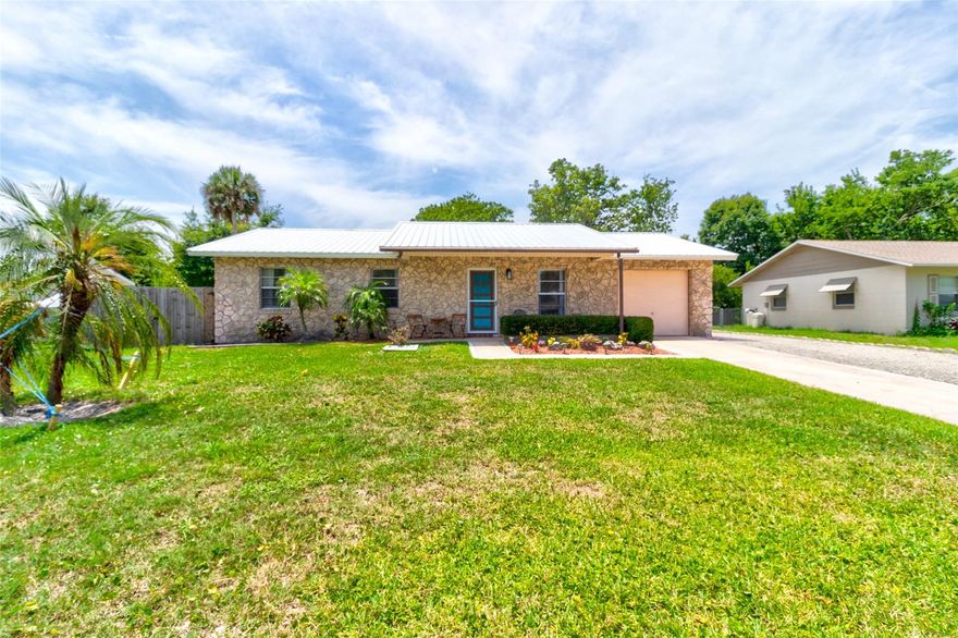 Don't wait! Schedule your appointment today to see this adorable 3 bedroom, 2 bath block home tucked away in the Wildwood subdivision - No HOA!  This home is so inviting from the minute you walk through the door with its natural lighting.  Kitchen has been recently upgraded with beautiful handmade cabinetry, new countertops and backsplash. Dining area has sliders out to your backyard paradise.  Other features include above ground pool with decking to sit out and enjoy the sun, extended patio area for the family to enjoy barbecue and outside dining, large fenced in back yard.  If you enjoy gardening there is already a vegetable garden started for you!  There is a shed to store your gardening and pool equipment and if you wish to shower off after the pool or gardening there is an enclosed outdoor shower.  Plenty of parking and even enough room to park your boat or RV.  Metal Roof 2018, AC 2020.  This home is conveniently located close to boat ramp, dog park, bike trails and just a quick 10 minute drive to the beach. ;Water: City