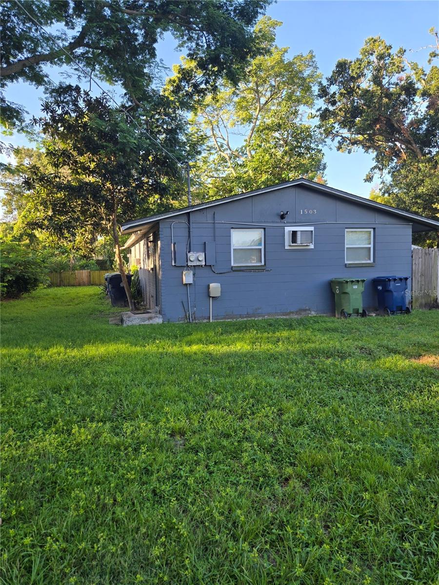 Recently updated, spacious 2 bedroom 1 bathroom duplex with tile throughout, stainless appliances, new cabinets with lots of storage and granite countertops. Ceiling fans additional storage in rear and open patio. This duplex is conveniently located near the University, Theme Park, shopping and major highways. Lawn Care is included!