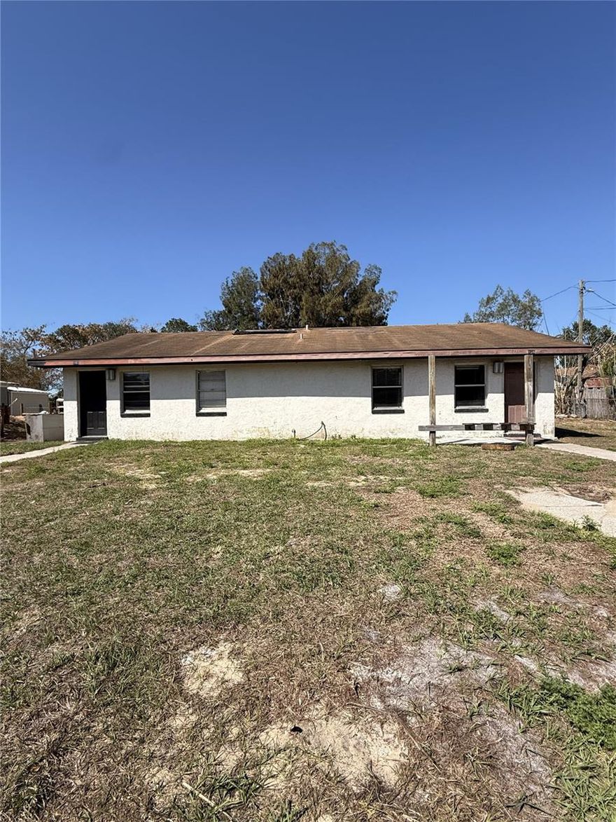 Great opportunity to own an income-producing duplex in Lake Wales! TWO 2 bed, 1 bath units at 786 square feet each. Situated on a 9,187 sq ft (0.22 acre) lot, this property offers excellent potential for investors, owner-occupants or generational families. The spacious layout and large lot size make this property stand out compared to many duplexes in the area. Located just 3 minutes from the Lake Wales Country Club, the property provides convenient access to nearby employment centers, recreation, and everyday amenities that support strong rental demand. A large shed in the backyard adds valuable storage space for tools, equipment, or tenant use. With income potential, a large lot, and an attractive price point for a duplex of this size, this property presents a great opportunity in the Lake Wales market.