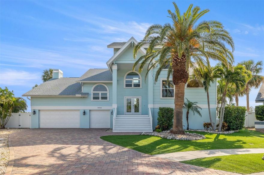 Welcome to Seabird Drive in the Pasadena Yacht & Country Club.  This 4 bedroom, 3 bathroom waterfront home offers the perfect blend of coastal elegance, modern comfort and peace of mind with NO KNOWN STORM FLOOD HISTORY. With a separate office space, and a versatile bonus room on the first floor that opens directly to the pool, this home is designed for both comfort and entertaining. The screened-in back deck provides the perfect spot to unwind while enjoying breathtaking waterfront views. Inside, the home offers the convenience of two laundry rooms and coastal modern finishes throughout. Just a short walk to the restaurants and shops of downtown Gulfport and only minutes from St. Pete Beach and downtown St. Petersburg. This home is located in a cul-de-sac and offers a 6 car garage, 2020 roof, impact windows and doors, two AC units installed in 2022 (air oasis: whole home air purification system within both units), 2016 water heater, a composite dock featuring a 14,000 lb. boat lift (lift installed 2024), a private putting green and newly installed composite decking on both the front and back of the house(2024).