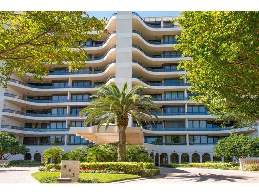 Rarely available, best location with royalty appointments.  This stunning residence on the 9th floor has 12 foot ceilings, luxury window treatments from floor to ceiling that frame the view of the Gulf of Mexico.  The breakfast room has a bay view over the Longboat Key Club Golf Course.  This is the top floor of the "Royal" floor plan,that has only had one owner &  has been handled with tender loving care.  (New A/C 2011) 740 square feet of terrace with heavy metal hurricane shutters (100K). Sunsets all year long with privacy on terrace.  This royal floor plan is one the best layouts with a very large master bedroom with a full west view.  There are master crafted ceiling moldings throughout, the floors are a natural color marble which allows for your decor of choice to easily blend.  Kitchen has granite counters.  2 assigned under building parking spots in the most convenient location to your private elevator that opens to a foyer with artisan custom made glass entrance doors w/ view as soon as you enter.  The community offers  unique services such as 3 guest suites, full time manager w/ concierge staff, temperature controlled storage for individual private wine lockers, 2 lighted tennis courts, 24 hour gate security,175 ft.  Olympic size heated pool, hot tub and kiddie pool, exclusive Tiki huts on beach, pool table & card room, social/party room with dance floor & a full fitness center.  Excellent location on the south end of the island which makes movement to & from Longboat Key convenient.