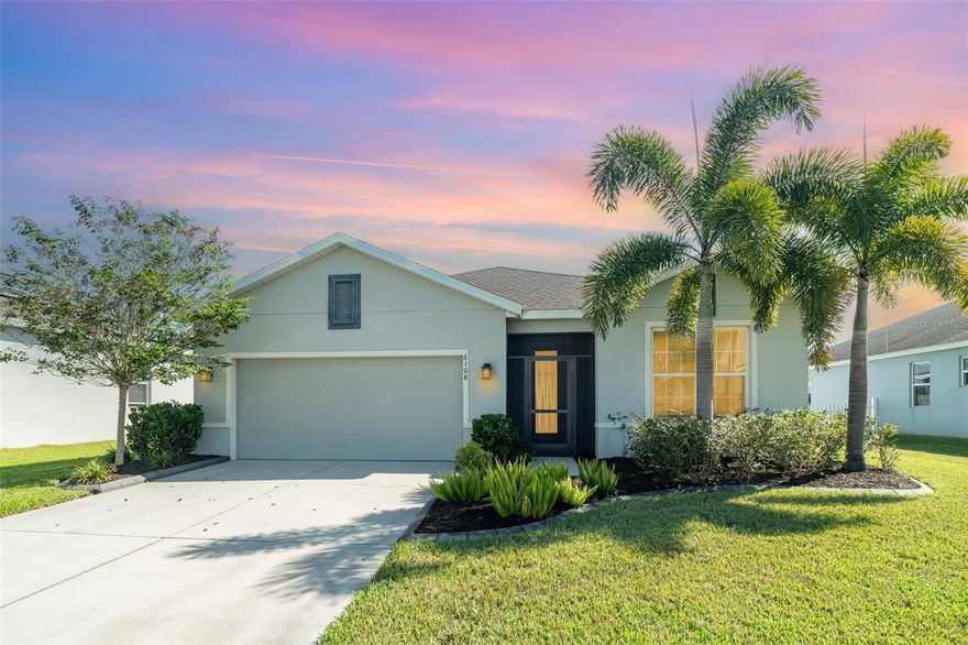 Welcome to 6108 114th Ave E in Parrish, a beautifully maintained 2020-built Ryan Home in the desirable Willow Bend community. NO CDD and LOW HOA. This spacious 3-bedroom, 2-bath home with a flex room/office offers 1,818 sq. ft. of open-concept living filled with natural light. The heart of the home is the open kitchen and living area—perfect for entertaining or relaxing while enjoying the serene water views. A screened-in front porch welcomes you in, and a back screened lanai with resin flooring provides the perfect spot to unwind. The fenced-in backyard offers privacy and space for outdoor living. Additional highlights include a 2-car garage, hurricane shutters, and a versatile flex room ideal for a home office or guest space. Willow Bend features a community pool, pickleball courts, playground, walking trails, sidewalks, basketball court, and cluster mailboxes. Conveniently located near US-301, I-75, and Ft. Hamer Rd, with easy access to Tampa, St. Pete, Bradenton, Lakewood Ranch, Sarasota, UTC Mall, SRQ & TPA airports, and Gulf Coast beaches. Not in a flood zone, no CDD, and low HOA fees. Schedule your showing today!