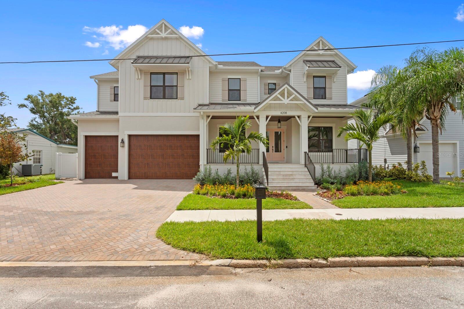 Under Construction. Under Construction. This stunning New Legacy Home features the best of what any builder has to offer! Located in the heart of South Tampa in the Maryland Maor neighborhood of the Plant HS district, this home has it all! Five full bedrooms including a downstairs guest suite, two offices (one upstairs and one downstairs, a bonus/recreation room, a media room. And a 3 car garage! This Energy Star beauty offers a perfect blend of luxury and energy efficiency. Past the double door entry is a study the right and formal dining room with tray ceiling and wine display on your left. The foyer then opens up to an expansive family room with soaring 20+ ceilings gas fireplace, and open stairwell to the second floor. The kitchen boasts upper stacked cabinets to the ceiling and an oversized pantry that can be used for food prep. With high end Thermador appliances and large island that can easily seat four, this gourmet kitchen has everything for the most acquired chef! The primary suite is located on the ground floor with an enormous walk-in closet, free standing soaker tub, large shower, and split vanities with plenty of drawer space. The ground floor also has a separate guest suite with a full bath that doubles as the pool bath. The first of two laundry rooms is also on this level. Moving to the second floor, there is a large recreation/game room with a kitchenette that is perfect for entertaining and includes a beverage cooler, microwave drawer, and dishwasher. Behind the game room is a dedicated media room to watch all your favorite sports and movies. Three separate guest bedrooms – all with walk-in closets, and full bathrooms are also on this level. Finally, a second laundry room and second home office are also on this level. French doors lead from the family room to an expansive covered lanai with outdoor kitchen and plenty of room for multiple patio sets. Steps going down lead to the luxurious saltwater and pebble tech heated spa & pool below with plenty of back yard left over. Other features includes: elevator shaft and pre-wire for future use; Icynene spray foam insulation; impact windows and doors; and so much more! See the full list of upgrades, floor plans, and sample finishes in the images. Minutes from shopping, Hyde Park, Bayshore, MacDill AFB, Tampa International Airport, downtown Tampa and the bridges leading to St. Petersburg/Clearwater. Don’t miss out on the opportunity to own this brand new South Tampa gem!
