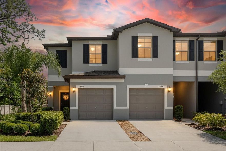 One or more photo(s) has been virtually staged. Why wait for new construction when this 2023-built end-unit townhome is move-in ready today? Tucked inside a small, quiet community, this stylish 2-bedroom, 2.5-bath home delivers modern living without the wait or the premium price tag.

The open floor plan welcomes you with Geneva Gray Alexandria laminate flooring flowing through the main living areas, creating a clean, cohesive feel from the moment you walk in. The kitchen features granite countertops and stainless steel appliances — everything you need for easy everyday living and weekend entertaining. Step through the sliding glass doors onto your screened lanai, a seller upgrade that makes outdoor living a year-round pleasure.

Upstairs, the split bedroom layout offers privacy for everyone. The primary suite impresses with a walk-in closet and a double vanity en-suite bath, while the second bedroom and full bath are just down the hall. A bonus room adds flexible space for a home office, playroom, or guest retreat, and the inside laundry room keeps daily life running smoothly.

Round it all out with a one-car garage, a convenient guest half bath, and an HOA that handles the exterior maintenance — leaving you free to enjoy the Florida lifestyle. Gulf Coast beaches, local dining, shopping, and US-19 are all just minutes away.

This one checks all the boxes — call today to schedule your private showing!