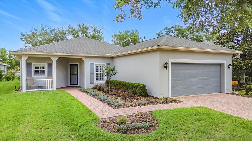 Welcome to this WELL MAINTAINED and MOVE-IN READY Allegro Model located in the 55+ community called Solivita.*See the FULL LENGTH VIDEO on Tour Link 1.** This DELIGHTFUL home has 1,467 square feet, 2 bedrooms, 2 bathrooms, a DEN/STUDY, and is located in a LOW TRAFFIC AREA. You'll know right when you walk in the beautiful LEADED GLASS front door that this is the right home for you!! The ROOF was replaced in 2016, the HVAC was replaced in 2017, there is LUXURY PLANK flooring in the main living area, CROWN MOLDING and PLANTATION SHUTTERS throughout. The spacious GREAT ROOM is ideal for entertaining, and has lots of natural light. The KITCHEN has 42" cabinetry, STAINLESS STEEL Appliances, Pull Outs, Plenty of counter space, and a PANTRY. There's also a DEN which can be used as an office, a flex room, quiet reading room, or additional guest space. The PRIMARY BEDROOM features a walk-in closet with built-in cabinetry, carpet, and BAY EXTENSION. There is a large WALK-IN TILE SHOWER, and plenty of CABINET space. The GUEST BEDROOM is perfect size for your visiting family or friends, and includes a WALK-IN CLOSET. Stackable washer and dry in the LAUNDRY ROOM. Enter into the LANAI which features a hard ROOF, enclosed with DOUBLE PANE THERMAL GLASS windows and screens, and a concrete floor. The curtains in the Great Room and Primary Bedroom do not convey. MAKE THIS HOME YOURS TODAY!!  ***Solivita is an active adult 55+ community located in Kissimmee, Florida. It is approximately 50 minutes from Disney World & the Orlando International Airport. Solivita has a total of 5,470 homes. Enjoy your active years in this piece of paradise. Solivita's amenities include: - a manicured SOFTBALL diamond & field - 36 holes of CHAMPIONSHIP GOLF that can be played by joining the Stonegate Golf Club or paying as you go - 2 STATE of the Art AMENITY centers with updated exercise equipment, yoga studio & meeting rooms - 3 restaurants - 14 HEATED POOLS - 17 PICKLEBALL courts - 9 TENNIS courts - 4 BOCCE BALL courts - 4 SHUFFLEBOARD courts - 3 HORSESHOE pits - a BILLIARDS room - miles of bike paths - 2 DOG PARKS (Small & Large Dogs) - Corn Hole - Tot Lot PLAYGROUND - COMMUNITY GARDEN - over 250 resident clubs. The HOA: - maintains the LANDSCAPING & IRRIGATION systems in the common areas as well as at individual homesites - maintains the roads throughout the community - PROVIDES SECURITY with gate guards and mobile patrols including the Polk County Sheriff - allows AUTOMATED GATE ACCESS for residents via license plate readers - provides residents with Fiber Optic Internet & TV service.***Poinciana Lakes Plaza is a MAJOR NEW SHOPPING CENTER that opened directly across from the Solivita Main Gate in Summer of 2024. It features Sprouts Grocery, TJ MAXX, Ross, Burlington, Rack Room Shoes, 5 Below, Ulta, Outback, First Watch, 5 Guys, Urgent Care, Dentist, TD Bank, Petco & Hair Cuttery PLUS MORE TO COME.***