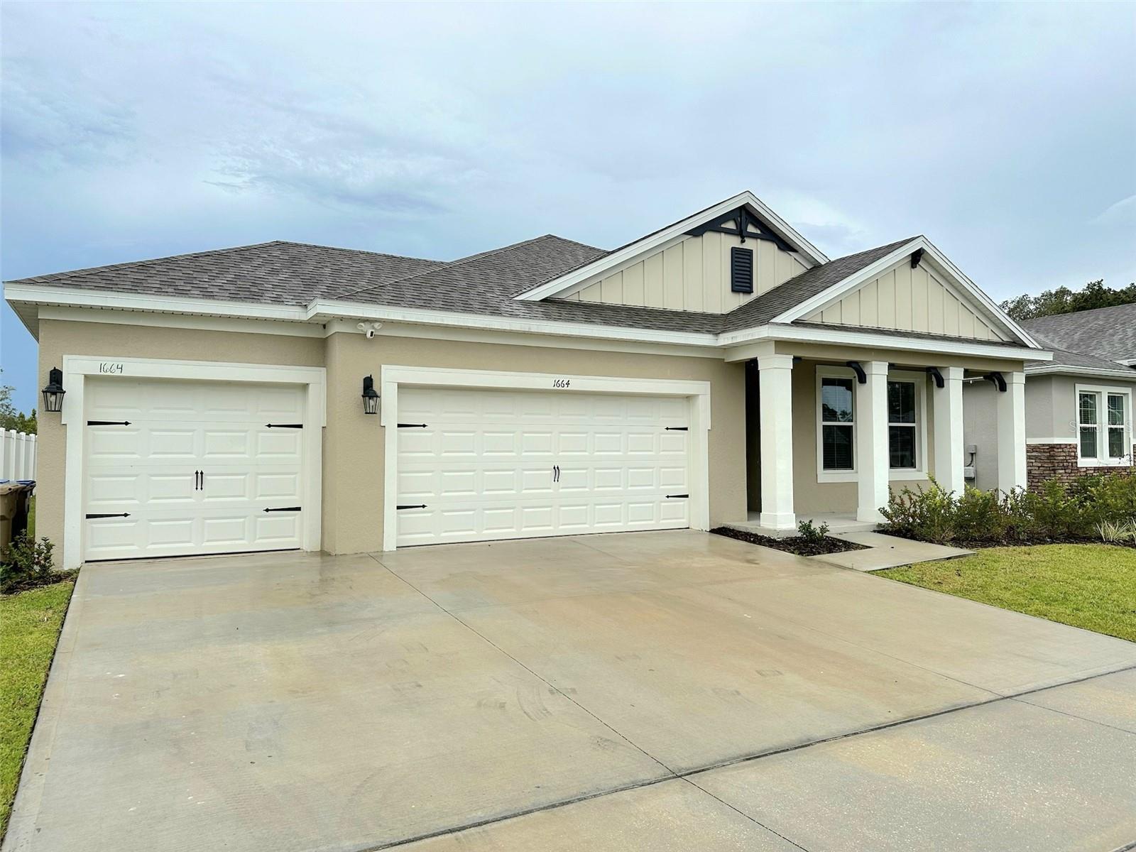 "Welcome to this beautifully designed Robinson model by Lennar Homes, one-story home located in the highly desirable Kindred community in Kissimmee, this spacious home of 2,108 square feet has an elevated designed with elegant exteriors and high-end features. This spacious concrete block construction single-family home features 4 bedrooms and 3 baths with a 3-car garage offering both style and functionality. As you enter the foyer you are greeted with two guest bedrooms and guest bathroom with double vanity sinks. Bedroom two and an additional full bathroom are located off the entrance of the garage. Farther down the hallway, you are greeted with a linen closet and laundry room with doors for privacy. A spacious family room that offers room for relaxation and entertaining. The well-appointed gourmet kitchen overlooks the living area, dining room, and outdoor lanai. Homeowners will love the quartz countertops, stainless-steel appliances, center island, spacious pantry and crown molding cabinetry. Main Bedroom is located off the living space in the back of the home for privacy, the primary bathroom impresses with double bowl vanity, separate shower and tub space and spacious walk-in closet-making it a breeze to get ready for the day. Kindred is nestled vibrant, family-friendly community with resort-style amenities, including a clubhouse, fitness center, pool, playgrounds, tennis courts, and scenic walking trails. DON'T MISS THE OPPORTUNITY TO OWN A NEARLY NEW HOME IN ONE OF KISSIMMEE'S MOST SOUGHT-AFTER NEIGHBORHOODS!