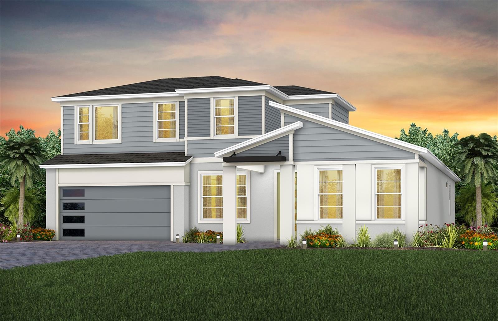 Under Construction. EverBe is a new master planned community where convenience and connections combine to create a new standard for home. Located in Orlando with quick access to 417 & 528, this lifestyle community will offer miles of pathways & trails, wi-fi-enabled green spaces, unique outdoor recreation areas, a fitness center, a clubhouse complex with resort pool, 2G internet, and a waterfront amenity and town center. Get excited for EverBe - everything home should ever be!
At Pulte, we build our homes with you in mind. Every inch was thoughtfully designed to best meet your needs, making your life better, happier and easier. The spacious new construction Mahogany Grand home showcases a beautiful open concept floor plan with the spacious kitchen, café, and gathering room as the heart of the home. Mahogany features 4 bedrooms, 3 full bathrooms, a powder room, window blinds, and a 2-car garage with extra storage space. Upon entry, you're greeted by two flex rooms and a welcoming foyer which leads to the spacious entertaining kitchen, café and gathering room which showcase the covered lanai, thanks to pocket sliding glass doors. The kitchen features built-in appliances, an 8-foot pantry, Quill cabinets with Bella Silestone quartz countertops and a light grey tile backsplash, a coordinating wooden canopy hood, and pendant lighting pre-wiring. A private oasis, the Owner’s Suite is off to one side of the home and features an en suite bathroom with oversized walk-in closet, linen closet, extended dual-sink white vanity with Lagoon quartz countertops, a private water closet, and walk-in designer tiled shower. Two additional bedrooms, the secondary bathroom, and laundry room on the opposite side of the home offer privacy and ample space for everyone to spread out or come together. The second floor contains your enormous loft, extra storage, a bedroom with walk-in closet, and bathroom. Professionally curated designer finishes include our Modern exterior, flex room enclosure, upgraded 42" soft close cabinets with quartz countertops, built-in kitchen appliances, upgraded kitchen, laundry, and owner’s bathroom, decorative gathering room ceiling, pocket sliding glass doors at the gathering room, electrical and interior upgrades, wood-look luxury vinyl plank flooring on the second story, Maderas Nogal Gris porcelain tile flooring throughout the first floor, bedrooms, and laundry room, soft, outdoor kitchen pre-plumbing at the covered lanai, window blinds throughout, and tons more!