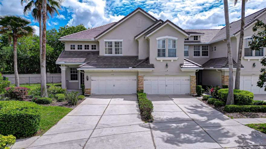 Exceptional Resort-Style Living—Move-In Ready! Welcome to this stunning end unit townhome nestled in a beautiful, resort-style community. You will enjoy the extra-large, private, fenced-in yard with no rear neighbors, perfect for outdoor living and pets. A screened lanai offers a relaxing space to unwind while enjoying the outdoors. 
Step inside and discover a warm, modern home with gracious foyer, 3 Bedrooms plus an office/den, perfect for remote work or hobbies, 2.5 baths, great room with dining area, gourmet kitchen with an abundance of 42” wood cabinets, solid surface countertops, closet pantry and breakfast nook, all overlooking the oversized, private backyard. Upstairs is main bedroom with huge walk-in closet, en suite bath, including garden tub, separate shower, dual vanities, and water closet. An extra bonus are the French doors leading to screened balcony. There are 2 additional bedrooms, a full bath, loft and for added convenience, a spacious laundry room with cabinets and a large sink.
In addition to all the luxury are important upgrades: A brand-new roof & gutters (2026), two air conditioners—one installed in 2025 and the other in 2019—new garage door opener with camera (2025), and a new water heater (2023). 
 Waterchase delivers a refined, resort-caliber lifestyle featuring two expansive community pools, a fully equipped modern fitness center, and tennis, pickleball, and basketball courts. The community’s 24-hour manned guard gate provides an added layer of security and exclusivity, creating a private, upscale living environment rarely found.
Don’t miss your chance to live in this beautifully maintained townhome, surrounded by resort amenities and lush landscaping. Schedule your tour today and experience the perfect blend of luxury and comfort!