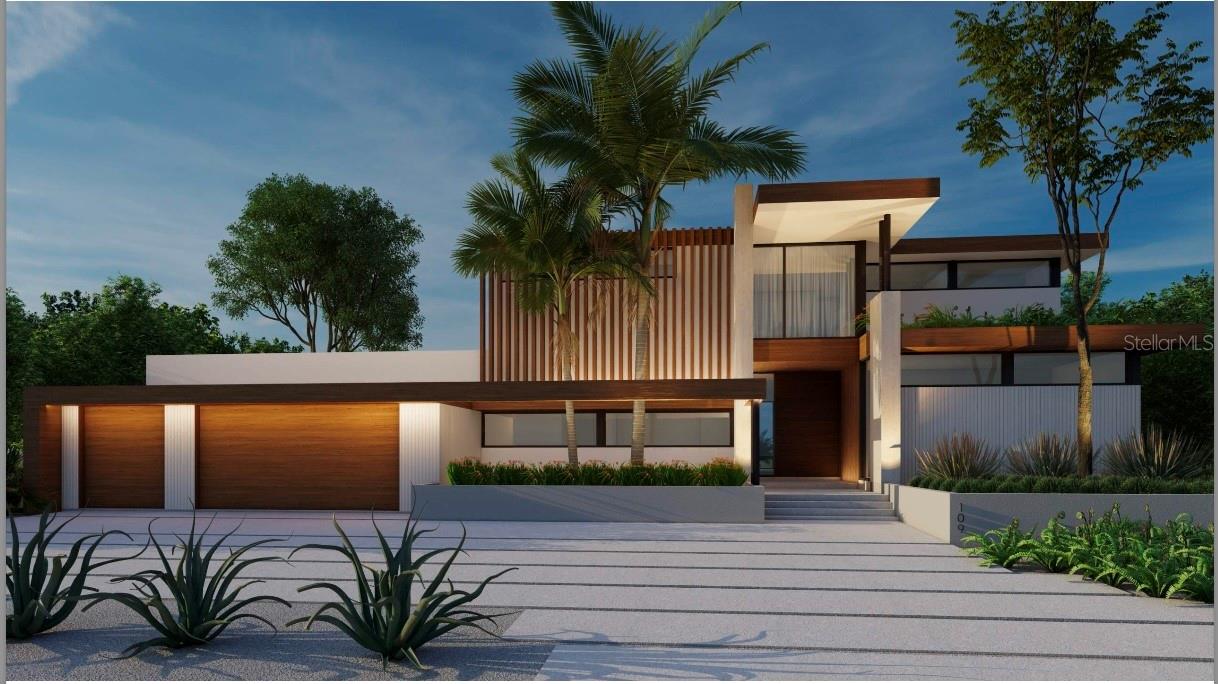 Pre-Construction. To be built. Bird Key Bayfront opportunity. Developer is offering a new and exciting modern designed home approximately 3,700 sq ft AC space. The home is located on a quiet cul-de-sac, and it is the epitome of modern luxury living. It’s your chance to own a meticulously designed home by Daniel Lear Studio, crafted by Seaward Homes, Sarasota's premier waterfront homebuilder. At Seaward Homes, every detail is thoughtfully considered from enhanced hurricane construction in our initial design, through all phases of construction to project closeout. Enjoy your unrivaled deep-water Bayfront home on an oversized lot with 120 feet of water frontage with a seawall, where that's nearly 7 feet of water at low tide. The site enjoys a protected Bayfront bayou with stunning views of Sarasota Bay and the Sarasota Yacht Club. Built with resilience and safety in mind, this Modern home features solid concrete block construction on both floors, impact hurricane-rated windows, and ten-foot tall sliding glass doors throughout, ensuring peace of mind even in adverse weather conditions. Indulge your culinary passions in a sleek, modern kitchen with custom handmade cabinets by a local Sarasota artisan, 1 1/4-inch solid quartzite stone countertops, and a Thermador professional series appliance package. The open floor plan seamlessly connects the kitchen and great room, creating a spacious and inviting atmosphere. With 10-12' ceilings throughout, an upgraded architectural trim package, solid eight-foot interior doors, and striking modern finishes, each room exudes sophistication. Experience the future of smart living with a comprehensive technology package that includes lighting control on both floors, a high quality technology system, speaker prewiring, surround sound, wireless access points, hardwired alarm, and more. Offering a flexible layout with four or five bedrooms and three or four full baths, this residence provides an oasis of comfort. Upgraded floors, featuring large format porcelain or custom wide-plank oak floors, add an extra layer of luxury. Designer Kohler plumbing fixtures elevate the bathrooms to spa-like retreats. Enjoy the oversized lanai with an outdoor kitchen and appliances, and take in the Sarasota Bayfront water views from the fifty-foot pool, spa, and sun shelf combination. The custom landscaping plan includes a circular driveway, bordered by an impressive concrete front security wall and handcrafted aluminum driveway gates, setting the tone for the luxury that awaits within the Bird Key Lifestyle. Bird Key offers close proximity to the beautiful Gulf waters of Lido Beach, St. Armands Circle, and downtown Sarasota. The Bird Key community itself boasts a members yacht club, marina, tennis courts, and a lifestyle that defines modern luxury living. Seize the opportunity to make this exclusive Bird Key residence your home. Contact us now to arrange a private viewing and step into a world where modern luxury meets waterfront tranquility.