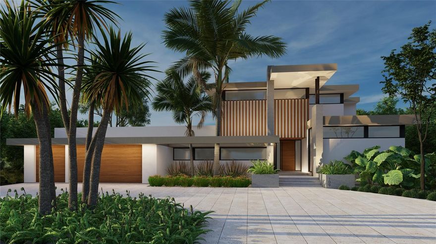 Pre-Construction. To be built. $1,000,000 price improvement. Gorgeous deepwater Bird Key Bayfront property with oversized 120' of waterfront. Remarkable opportunity to purchase a superior crafted Seaward Homes Curated Collection property. The home is located on a quiet cul-de-sac, and it is the epitome of modern luxury living. At Seaward Homes, every detail is thoughtfully considered from enhanced hurricane construction in our initial design, through all phases of construction to project closeout.  The site enjoys a protected Bayfront bayou with stunning views of Sarasota Bay and the Sarasota Yacht Club.  Built with resilience and safety in mind, this Modern home features solid concrete block construction on both floors, impact hurricane-rated windows, and ten-foot tall sliding glass doors throughout, ensuring peace of mind even in adverse weather conditions.   Indulge your culinary passions in a sleek, modern kitchen with custom handmade cabinets, 1 1/4-inch solid quartzite stone countertops, and a Thermador professional series appliance package.  The open floor plan seamlessly connects the kitchen and great room, creating a spacious and inviting atmosphere. With 10-11' ceilings throughout, an upgraded architectural trim package, solid eight-foot interior doors, and striking modern finishes, each room exudes sophistication. Experience the future of smart living with a comprehensive technology package that includes lighting control, a high quality technology system, speaker prewiring, surround sound, wireless access points, hardwired alarm, and more.  Offering a flexible layout with four bedrooms with full en-suite baths, this residence provides an oasis of comfort. Upgraded floors, featuring large format porcelain or custom wide-plank oak floors, add an extra layer of luxury. Designer Kohler™ plumbing fixtures elevate the bathrooms to spa-like retreats.  Enjoy the oversized lanai with an outdoor kitchen and appliances, and take in the Sarasota Bayfront water views from the resort style pool, spa, and sun shelf combination. The custom landscaping plan includes a circular driveway, bordered by an impressive concrete front security wall and handcrafted aluminum driveway gates, setting the tone for the luxury that awaits within the Bird Key Lifestyle. Bird Key offers close proximity to the beautiful Gulf waters of Lido Beach, St. Armands Circle, and downtown Sarasota. The Bird Key community itself boasts a members yacht club, marina, tennis courts, and a lifestyle that defines modern luxury living. Seize the opportunity to make this exclusive Bird Key residence your home. Contact us now to arrange a private viewing and step into a world where modern luxury meets waterfront tranquility.