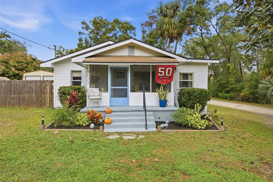 Nothing left to do but move right in! This fully remodeled 2-bedroom bungalow sits on a desirable corner lot in an established neighborhood with NO HOA. Step inside to a beautifully updated interior featuring a UPDATED kitchen with custom soft-close wood shaker cabinets, granite countertops, 4-piece stainless appliances, and porcelain tile in the kitchen and dining area. The home offers LVP flooring (no carpet to deal with) an updated bathroom newer water heater, new exterior doors, and updated fixtures throughout. Enjoy multiple outdoor living spaces including a front screened porch, carport, attached garage, and a covered porch off the kitchen. The backyard features a partial new privacy fence, perfect for pets or relaxing outdoors. This adorable home is truly turnkey—make your appointment today!