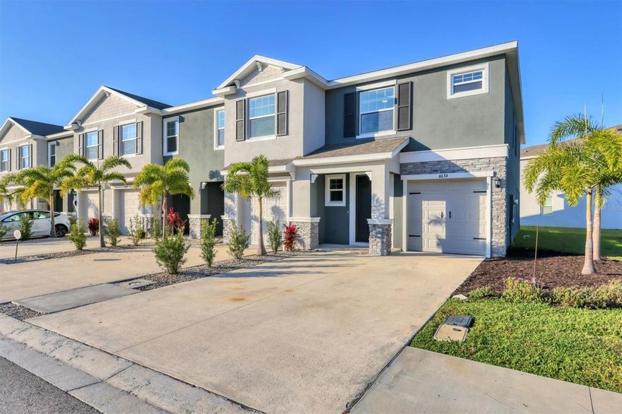 Discover this stunning, better-than-new townhome in the highly sought-after Bay Landing community of Sarasota, Florida. Perfectly located for both convenience and coastal living, it’s just a short drive from the world-renowned beaches of Siesta Key and Lido Key, with easy access to downtown Sarasota, Lakewood Ranch, UTC, top restaurants, and I-75.This beautifully maintained home feels brand new the moment you step inside—fresh, bright, and immaculate. The spacious open-concept great room is flooded with natural light and features soaring ceilings and ceiling fans throughout. Step out onto the expansive covered screened lanai to enjoy year-round Florida breezes. The kitchen is a standout, complete with a large center island, elegant granite countertops, stainless steel appliances, and a generous walk-in pantry. Upstairs, a versatile loft offers additional living space and privacy between the bedrooms. The luxurious primary suite includes two walk-in closets and a spa-like en-suite bath with dual sinks and a tiled shower. Two additional spacious guest bedrooms provide plenty of room for family, friends, or a home office.Bay Landing offers an exceptional lifestyle with resort-style amenities including a clubhouse, fitness center, swimming pool, playground, and dog park. This is modern townhome living at its best—convenient, comfortable, and connected to everything Sarasota has to offer.