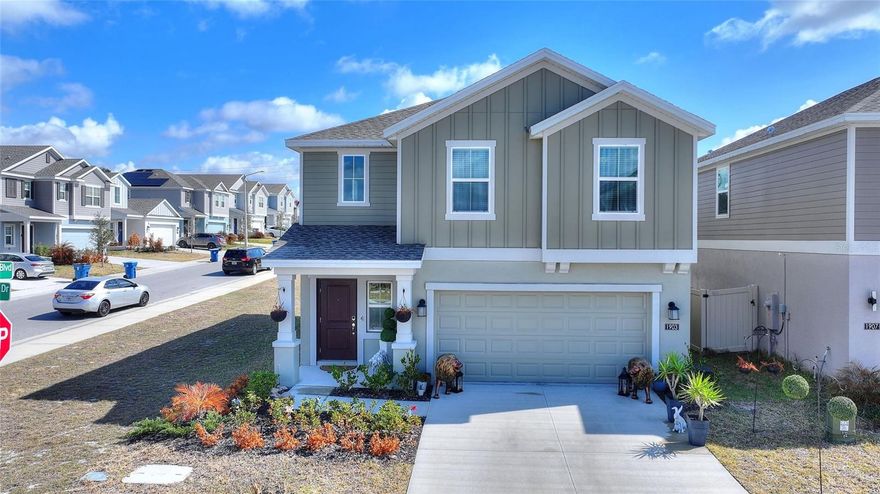 Welcome to this stunning two-story, 4 bedrooms, 2.5 bath home, where style meets comfort! Enjoy beautiful cabinets with stone countertops, a bright open layout, and a corner lot with fencing on two sides. Lovingly maintained by its original owner, this home feels brand-new. The community offers everything your family will love-pool, cabana, playground, dog park, and sidewalks perfect for strolls and exercise. Located in a prime spot near shopping, hospital, dining, to schools, and even theme parks, this home is the perfect place to live, entertain, and make lasting memories.
Furniture not included!