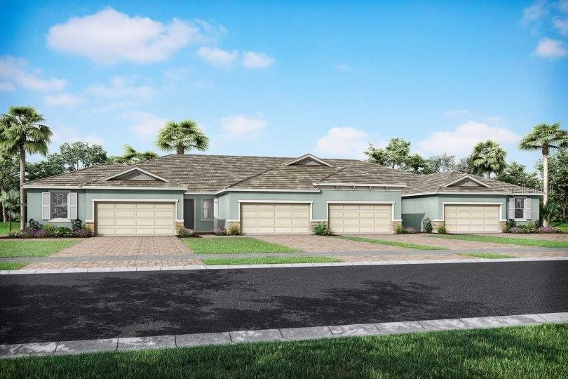 Welcome to the beautifully designed 1,501 sq. ft. Anclote villa, featuring an attached floorplan that blends style, comfort, and functionality. Perfectly suited for daily living, privacy, and hosting special gatherings, this home greets you with a charming porch that connects to both the 2-car garage and a cozy foyer. Inside, you'll discover a study, a flexible room ideal for entertaining, hobbies, or creating a home office.
The spacious Great Room serves as the heart of the home, with large sliding glass doors that open to the dining and kitchen areas, providing ample space for getting together for meals, games, and movie nights. The open layout also includes a breakfast bar, and the covered lanai extends your living space for outdoor relaxation and casual conversations. The private owner’s suite offers a tranquil retreat, featuring a spacious walk-in closet and an en-suite bath with a dual sink raised vanity. Bedroom 2 is conveniently located near a full bath and offers easy access to the laundry room, ensuring a seamless and practical flow throughout the home. This villa combines style, convenience, and low-maintenance living, offering an ideal balance of privacy and room to entertain. Photos, renderings and plans are for illustrative purposes only and should never be relied upon and may vary from the actual home. Pricing, dimensions and features can change at any time without notice or obligation. The photos are from a furnished model home and not the home offered for sale.