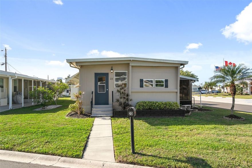 Beautifully renovated 2 bedroom one and one half bath with upgrades thru out. With low fees of $214 per month the park is a co-op community with ownership in the land. This 55+ community offers amenities such as a swimming pool , pickle ball, and shuffleboard as well as a fitness center. Many events and activities will keep you busy and enjoying the company of your neighbors. A laundry room is located in a large storage unit at the rear of the carport. The park is located close to beaches, shopping, golf and all the conveniences of life. The property is turnkey furnished and move in ready.