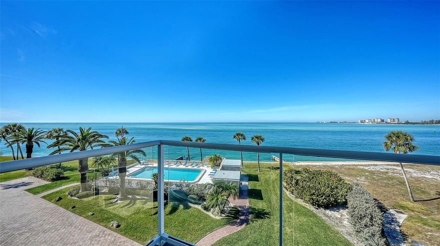 Experience refined coastal living in North Siesta Key at 4708 Ocean Boulevard, a fully renovated 2025 corner residence ideally positioned on the Gulf of Mexico at Big Pass. This exceptional 3-bedroom, 3-bath condominium offers unobstructed panoramic views of the Gulf, Sarasota Bay, and distant vistas of Lido Key and downtown Sarasota. Encompassing 2,277 square feet with miles of Gulf-front views, the residence has been thoughtfully redesigned with wide-plank European engineered oak flooring, impact-rated windows and doors, and integrated smart-home technology throughout. The chef’s kitchen is a statement in both form and function, featuring custom cabinetry, Milano Dolomite countertops, a striking Macaubas Quartzite island, and premium GE Café appliances—perfect for entertaining against a backdrop of endless blue water. The primary suite is a private retreat with direct access to a Gulf-front balcony and a spa-inspired bath complete with dual vanities, rainfall shower, and bidet. Two additional guest suites provide comfort and privacy, each finished with designer details. 
Additional highlights include a two-car tandem garage with hurricane-rated door, new HVAC systems, electric hurricane shutters, and an integrated sound and entertainment system. Amenities include a heated pool, guest parking, and direct walking access to the sugar-white sands and vibrant Village of Siesta Key. This residence blends timeless coastal elegance with modern luxury—an extraordinary Gulf-front retreat on one of Siesta Key’s most coveted stretches of shoreline.