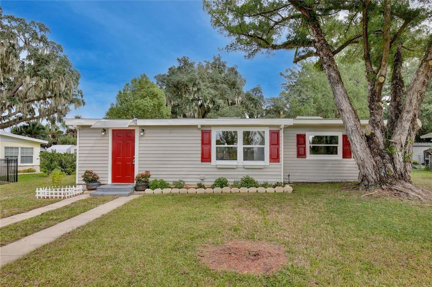 This adorable 2 bedroom, 2 bath home has the perfect mix of charm and updates! You’ll love the bright, updated kitchen with a large walk-in pantry and the freshly renovated primary bathroom featuring a rain shower head. New flooring throughout most of the home gives it a clean, modern feel, while new energy-efficient windows fill the space with natural light and help keep energy costs low. Step out to the screened patio—perfect for morning coffee or weekend get-togethers—and enjoy the brand-new gazebo and spacious backyard with plenty of room to play, garden, or entertain. A backyard shed provides extra storage space. Additional updates include a 5-year-old roof, 2-year-old mini split A/C systems for personalized comfort, new interior and exterior paint, and new light fixtures and ceiling fans throughout. Conveniently located near downtown Umatilla, schools, and parks, this move-in ready home is waiting for you to make it your own!