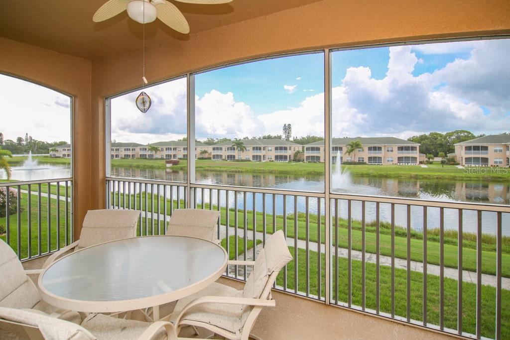 Lovely furnished lake front condo in the gated community of Hidden Lake. This great complex has a wonderful pool, club house and workout center. This three bedroom (one furnished as a den), two bath condo boasts of one car garage, a brand new kitchen with beautiful quartz countertops, inside laundry, screened balcony and a chair lift for the stairs. Hidden Lake is conveniently located to banking, Fresh Market, Publix, doctors offices and many eateries and so much more. Anna Maria Island is a short commute of approximately 7+- miles. Come take a look! You won't be disappointed.