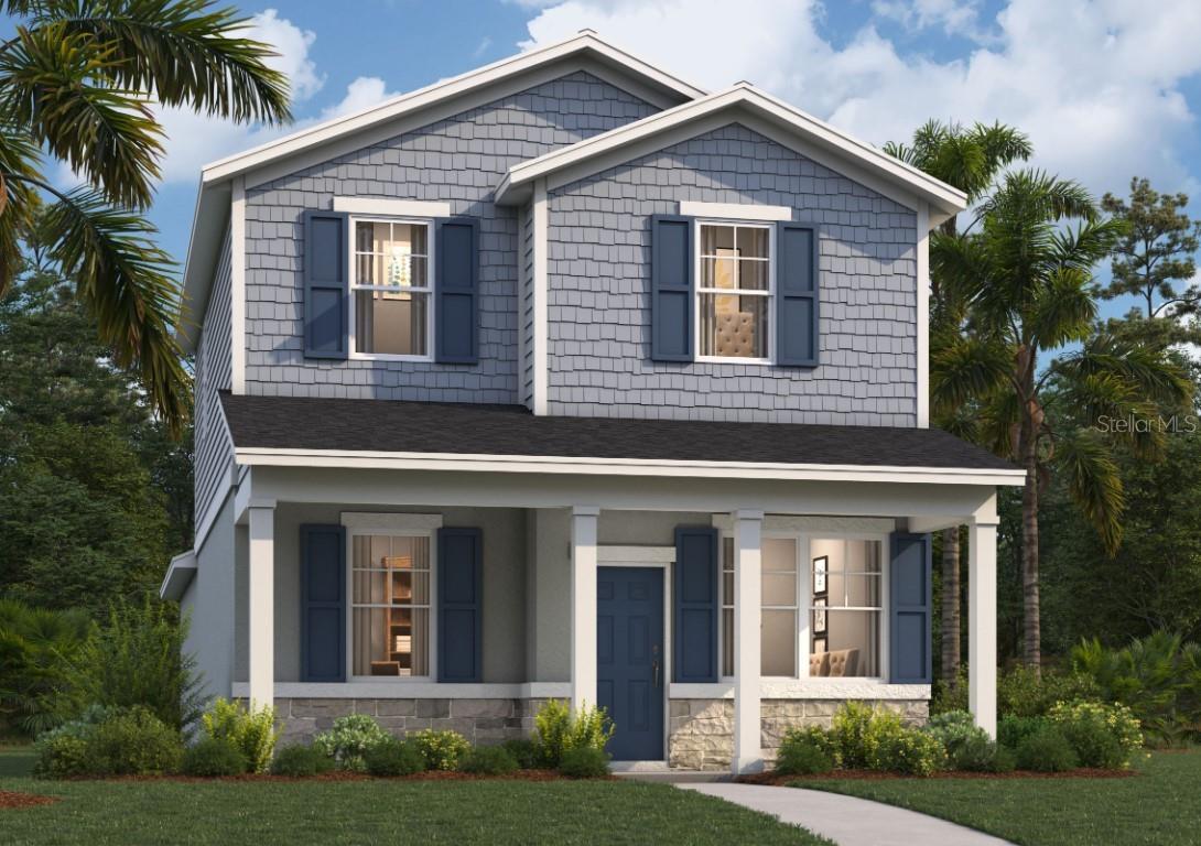 One or more photo(s) has been virtually staged. Under Construction. Discover the perfect location at Spring Walk at the Junction in Volusia County. Conveniently located just five miles from Seminole Town Center and within walking distance of a future Publix shopping center; living at Spring Walk offers easy access to everyday amenities. The DeBary Sunrail Station is just 0.6 miles away, connecting you to a 60-mile commuter rail system from DeBary to downtown Orlando, Kissimmee, and Poinciana. Quick access to major transportation routes like US 17, I-4, the Central Florida Greenway, the Wekiva Parkway, and SR 46 makes getting around easy. Sanford International Airport is just 15 miles away for frequent travelers. Spring Walk at the Junction offers not only convenience, but also a lifestyle. Located adjacent to Gemini Springs Park and Trail, it's perfect for outdoor adventurers, with endless opportunities to explore. Homeowners will enjoy a 7-minute drive to the Central Florida Zoo and Botanical Garden. Outdoor enthusiasts can explore the St. Johns River, the Lake Konomac Conservation Area, and the Lake Monroe Wildlife Management Area for a variety of activities. Experience the best of Florida living at Spring Walk at the Junction.
Stanley Martin presents the Logan, a brand-new, two-story single-family home with a smart open-concept design, a two-car rear garage, and energy-efficient features, ideal for both entertaining and relaxing. Entering the main floor through the covered porch, you are greeted by the impressive kitchen island with seating, a pantry for extra storage, a dining area, a family room, and a powder room. Upstairs, you will find the master suite with a walk-in closet and a bathroom with double sinks. Also conveniently located on this floor is the laundry room, saving you the hassle of carrying dirty clothes up and down the stairs. Utilize the two additional upstairs bedrooms for family or guests. The Logan achieves the perfect combination of a low-maintenance lifestyle with the spaciousness typical of a single-family home.
