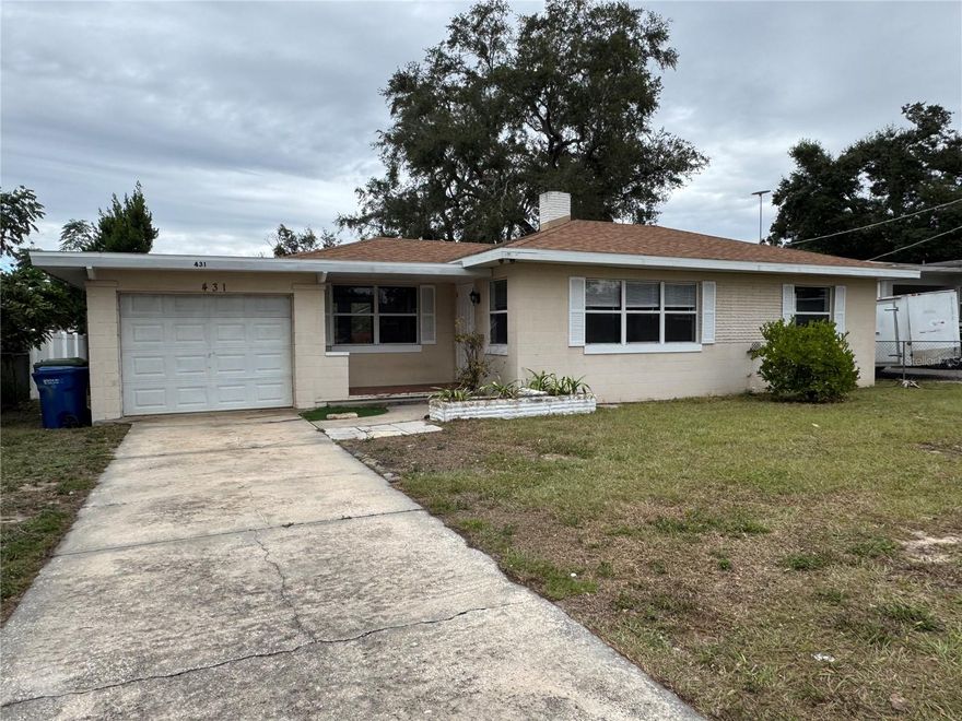 Welcome to your ideal starter home in the heart of the City of Winter Haven, Florida, just minutes from downtown, restaurants, and shops. This 2-bedroom, 1-bathroom home, offers a mix of convenience and a variety of possibilities with NO HOA. Upon entering the home you are greeted by the living room which flows seamlessly into the kitchen/dining room combination. Alternatively, the hallway provides access to the two bedrooms and bathroom. The generous backyard invites for enjoying the outdoors and entertaining family and friends. The entire property, including the front yard, is fenced, ensuring privacy and is perfect for a pet. The home also includes an attached one car garage with a laundry room. The walls have been freshly painted.