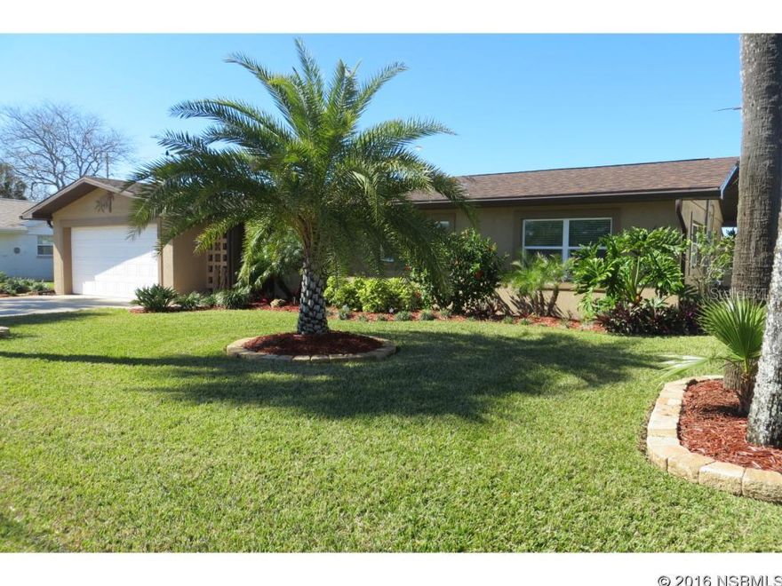 Under contract taking backups. Open split floor plan ceramic tile in updated kitchen/dining/ HUGE family room w/ a wood burning fireplace over-looking the canal. Large freshly sodded back yard for your furry friends.  NEW exterior stucco with custom artwork accents, Interior complete painted. All NEW large double paned hurricane resistant windows and slider doors and New  front door. Custom tropical landscaping with NEW irrigation system. Both bathrooms completely renovated, tiled, vanities w/granite tops, faucets, toilets.  Large shed in backyard to store more toys. You will love the location of this home & your family & friends will love being able to walk out the back door, hop in the boat & take off for a day on the water!  If you have always dreamed of living on the water & close to the ocean, this home is for you! Centrally located close to Port Orange, Daytona Beach & Ormond Beach, and only minutes to the highway and the beach! Come live the Florida lifestyle in your new home!  Minutes from airport, colleges, shopping, hospitals, I-4, I-95.All information deemed to be true but not warranted and must be verified by potential buyer. ;Water: City