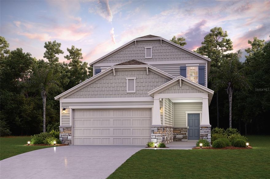 Under Construction. The charming Santa Rosa II plan in Seminole Palms boasts a smartly designed layout with plenty of entertaining and private living space. At the heart of the home, an open-concept design includes a spacious great room that flows into a casual dining area—with access to a patio—and a well-appointed kitchen with a center island and large walk-in pantry. Additional main-floor highlights include a convenient valet entry off the garage, a generous secondary bedroom with a walk-in closet, and a full hall bath. Upstairs, a versatile loft provides access to two secondary bedrooms—each with a walk-in closet—that flank a full bath. Completing the upstairs, a lavish owner’s suite features an attached bath and an expansive walk-in closet.