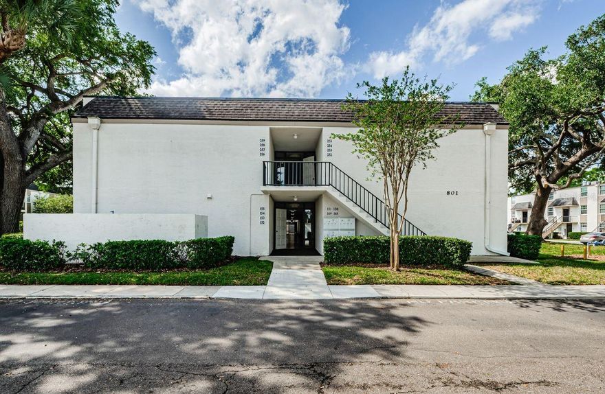 Welcome to this beautifully maintained 2-bedroom, 2-bathroom condo rental located in the desirable Russellwood community. As you step inside, you're greeted by a spacious dining area to your left and a modern kitchen to your right, featuring granite countertops and a mix of black and stainless steel appliances—perfect for everyday living and entertaining. The open-concept living area is filled with natural light and offers a split floor plan for added privacy. The guest bedroom, located on the right side of the unit, is adjacent to a full bathroom with a tiled tub surround and updated vanity topped with quartz. The stackable washer and dryer are conveniently located in the guest hallway. On the left side of the condo, the primary bedroom features an en-suite bathroom with a step-in shower, fully tiled walls, and a sleek quartz-topped vanity. Step out onto the screened patio and enjoy views of the peaceful trees and the well-maintained community surroundings. The Russellwood community is welcoming to all ages and offers great amenities including a community pool, clubhouse, and laundry facilities. The HOA covers exterior maintenance, water, trash, and sewer, making for worry-free living. With easy access to shopping, dining, entertainment, and just minutes from I-75, this condo offers the perfect blend of comfort, convenience, and community. Don’t miss this opportunity to live in the heart of Brandon!