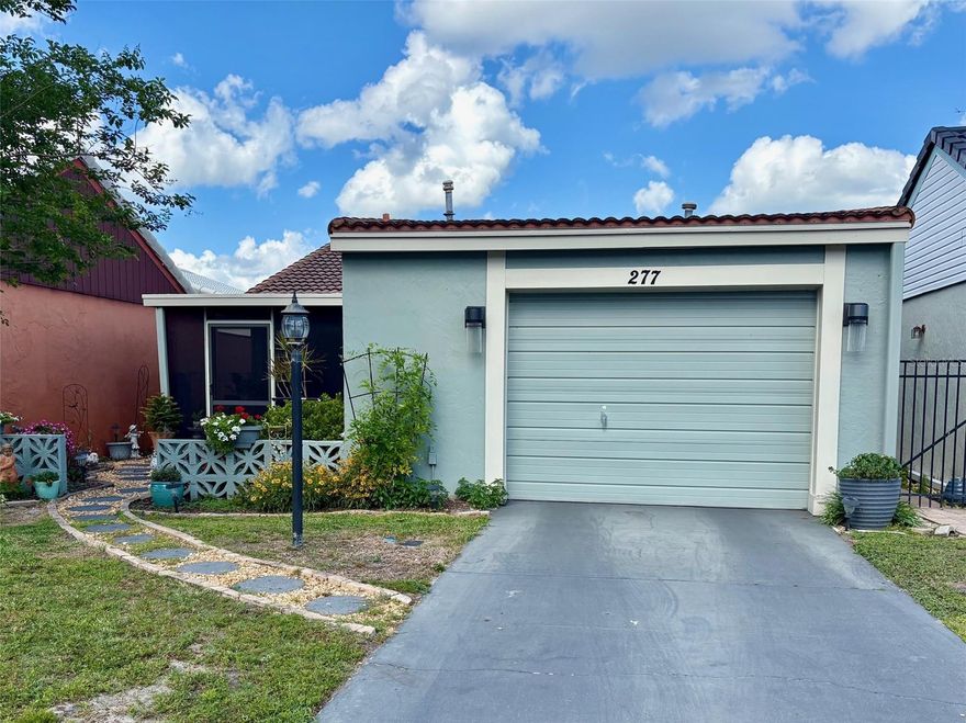 Welcome to this charming 2 bedroom, 2 bathroom home in Orchid Springs, a non–age-restricted community where all ages are welcome, located in SE Winter Haven. Thoughtfully updated, this home features new wood plank tile flooring. The open floor plan is highlighted by a spacious and light-filled great room with vaulted ceilings creating a warm and inviting space ideal for everyday living. Just off the great room is a beautiful atrium to fill with your favorite plants or enjoy the evenings outside in your private sanctuary.
The primary suite includes built-in closets, sliding glass door open to the back courtyard and an en-suite bathroom with updated wood plank tile flooring, updated vanity and mirror the secondary bedroom is generously sized and located next to the guest bathroom, which features updated vanity and tile flooring. Additional highlights include a one-car garage with laundry area Outdoors, enjoy a paver patio courtyard ideal for BBQs and entertaining. There are plenty of private outdoor spaces for relaxing there is are front and rear screened porches as well as the outdoor courtyard.  Orchid Springs is a well-established community offering a swimming pool and clubhouse, with lawn maintenance and amenities included for a low monthly fee. Conveniently located within minutes of shopping, dining, medical facilities, and LEGOLAND® Florida, and centrally positioned between Tampa and Orlando for easy access to theme parks and international airports. Call today to schedule your private showing.