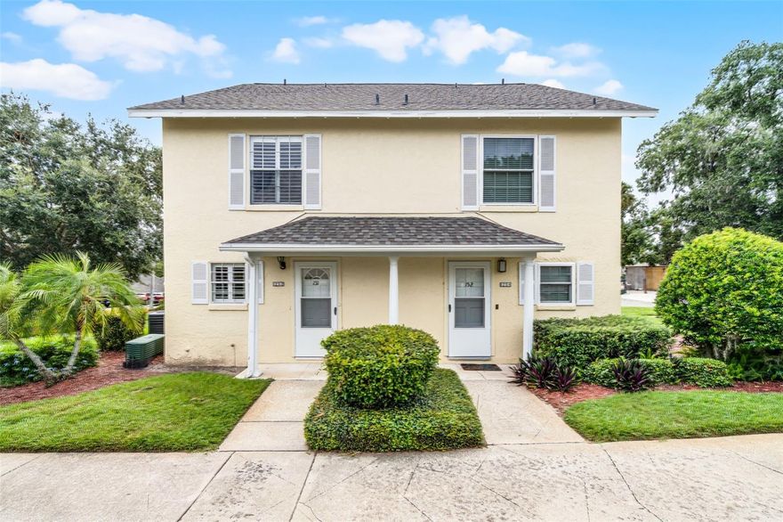 Nestled in the beautiful community of Errol Estates, this renovated two-story condominium offers a perfect blend of comfort and style. Upstairs, you will find two spacious bedrooms, each with its own fully renovated bathroom, mirrored closets, built-in desk cut-outs, and windows offering views from both the front and back of the home. A hallway linen closet provides added storage, and attic access offers additional convenience.Downstairs features an open floor plan with a kitchen highlighted by granite countertops, a dining area, and a spacious living room. The first floor also includes a convenient half bath, a coat closet, and a utility closet with built-in shelving and lighting. Luxury vinyl plank flooring runs throughout the home, creating a modern and cohesive look.Enjoy the outdoors with two private patios, one on the side and one directly out back, perfect for relaxing and taking in the sunsets. This home is part of a well-maintained homeowners association that covers exterior maintenance, common grounds, and roof replacement. One assigned parking space is provided, with additional overflow parking available by pass.Located just 15 minutes from Wyld Oaks, Apopka’s newest mixed-use development currently under construction, this community is positioned near exciting growth. Wyld Oaks will feature up to 4,000 residential units, office and retail space, dining, hotels, walking trails, parks, preserves, and a vibrant town center with public spaces and performance areas.