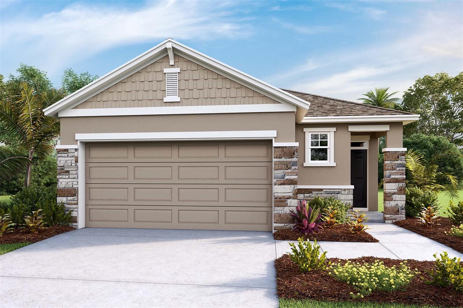 Under Construction. Experience the ease of single-story living in this charming 3-bedroom, 2-bathroom home with an open concept and covered lanai. The thoughtfully designed layout connects the living, dining and kitchen areas creating an inviting atmosphere. Step outside to the covered lanai, extending your living space to the outdoors for relaxation or entertaining. The primary bedroom is located in the back of the home with an ensuite and walk-in closet for privacy. This home is complete with a smart home technology package, “Home is Connected”. This home offers a perfect blend of simplicity and style, providing a comfortable haven. Pictures, photographs, colors, features, and sizes are for illustration purposes only and will vary from the homes as built. Home and community information including pricing, included features, terms, availability and amenities are subject to change and prior sale at any time without notice or obligation. CRC057592.