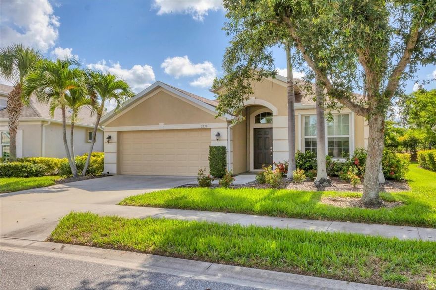 Welcome to 2228 Terracina Drive, a stunning 3-bedroom, 2-bathroom home in the gated Verona Reserve community of Venice, FL. This 2,050 sq. ft. single-family home is available for a 1-year lease. This property boasts fresh paint, new carpet, and an open floor plan perfect for modern living. Enjoy a gourmet kitchen with granite countertops, stainless steel appliances, and a breakfast bar, plus a luxurious master suite with dual vanities and a soaking tub. The screened lanai overlooks a private, landscaped lot, ideal for relaxing. Nestled in pet-friendly Verona Reserve, this home offers resort-style amenities including a community pool, dog park, and scenic sidewalks. Located off Jacaranda Blvd, you're minutes from Publix, I-75, downtown Venice, and pristine beaches. Top schools, Sarasota Memorial Hospital, and vibrant dining/shopping are all nearby. No flood zone, no CDD fees, and a 2-car garage add to the appeal.