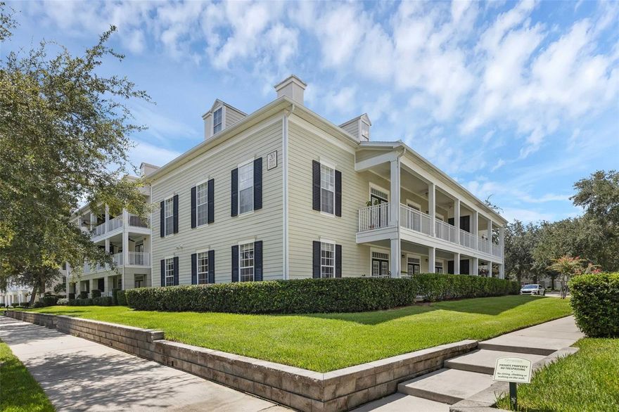 Welcome Home to a Rare Find — a Four Bedroom/Three Bath Ground-Floor Condo Featuring an Oversized Balcony Located in the Georgetown Community in Celebration, Florida! This light and bright condo is an end-unit that offers a spacious great room with crown molding and French doors leading to the balcony, a cheery kitchen with a breakfast bar, and an office nook off the foyer. The primary bedroom is the perfect place to relax with a garden tub in the bathroom and French doors that open to the balcony, where you can enjoy your morning coffee or evening beverage. The second bedroom also has French Doors leading to the balcony and boasts a large closet. The third bedroom has a walk-in closet and an en-suite bathroom and the fourth bedroom includes a walk-in closet and private access to the third bathroom, which has dual sinks and a walk-in linen closet. You'll love all that Georgetown has to offer — a beautiful clubhouse with a fitness center and resort-style pool, a grilling area, cabana, carwash station, play area, tennis/pickleball courts, and valet trash service. In Celebration, the town developed by Disney, you will find walking trails, an abundance of parks and conservation areas, six community pools, basketball courts, a gorgeous golf course, a dog park, and a cool downtown area filled with shops, restaurants, and a stunning Inn. 315 Grand Magnolia, Unit #304 is a wonderful place to call home!
