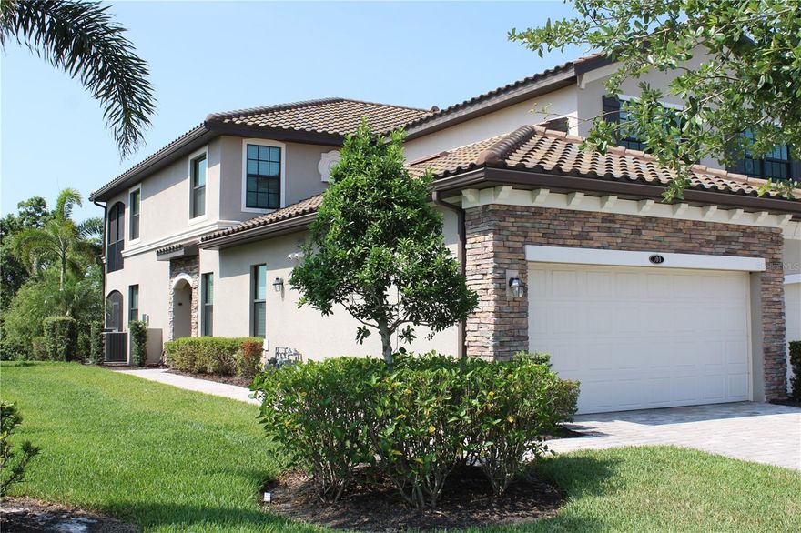 LAKEWOOD NATIONAL welcomes you home.(GOLF CART INCLUDED FOR YOUR ENJOYMENT) New to the rental market is this absolutely beautiful turnkey fully furnished end unit ground floor coach home. This home has all new furniture from sheets to kitchen plates. Lakewood National is an incredible resort style community featuring 2 Arnold Palmer designed golf courses, on-site full-service spa, fitness center, zero-entry heated pool with lap lanes, a waterfall and a hot tub, full-service tiki bar, fitness classes, 8 tennis courts, pickleball, bocce, and 6 satellite pools located throughout the neighborhood. Also for your enjoyment there is a 28,000-square-foot clubhouse offering private and fine dining, meeting space, locker rooms & lounge areas. You will love the peaceful setting sitting in your screened in lanai looking at the green belt, lake and golf course. This condo offers you a very spacious master bedroom features 2 walk-in closets with custom closet systems, an en-suite bathroom featuring a garden tub, large shower, dual sinks, and a separate water closet. There are also 2 additional bedrooms and a bathroom with a glass-enclosed tub/shower. You will love Lakewood National as it is also conveniently located to everything Lakewood Ranch has to offer. Contact us today and book your guest reservation you will not be disappointed. Note: December and January are available!
