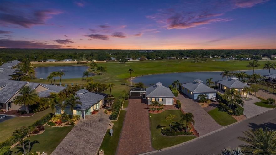 Experience luxury RV living at its finest in this exceptional Casita located within the gated Thornton Creek Motorcoach Resort. Designed for both comfort and entertaining, this beautifully upgraded property offers approximately 1,000 square feet of air-conditioned living space, a massive 115’ x 20’ paver coach pad with full hookups, and breathtaking unobstructed views across two tranquil lakes.
Situated on an oversized 141’ x 65’ lot just steps from the resort amenities, the outdoor spaces are truly spectacular. Enjoy lush upgraded landscaping with lighting, an extended lakeside paver patio, and a screened, tiled lanai thoughtfully designed to allow for future expansion of the outdoor living area — the perfect setting to relax, entertain, and soak in stunning Florida sunsets.
Built using premium Logix ICF insulated concrete construction, the Casita was engineered for exceptional durability, energy efficiency, and quiet interior living. Featuring impact glass windows, a metal roof, and five Kevlar electronic roll-down screens, this property was constructed to meet some of the highest hurricane standards available.
Inside, every detail has been carefully curated with upscale finishes throughout, including wood-look porcelain plank tile, crown molding, recessed lighting, tankless on-demand water heater, and a stunning pass-through gas fireplace enjoyed from both the interior and lanai. French doors open to a spacious living room or primary suite featuring a built-in desk and mounted TV, complemented by a luxurious full bath with oversized tiled walk-in shower and a custom walk-in closet system. A separate office or guest bedroom with sliding barn door provides additional flexibility and privacy.
Additional conveniences include a dedicated golf cart garage/workshop and laundry room with LG front-loading washer and dryer.
The impressive 400-square-foot screened entertaining area, complete with its own separate air-conditioning system, showcases soaring tongue-and-groove ceilings, upgraded lighting, a full chef’s kitchen, dining space, and expansive living area overlooking the lake. Custom marine-grade cabinetry with premium built-in storage solutions is paired beautifully with textured leathered granite countertops and GE Adora stainless appliances, including a 5-burner gas cooktop, wall oven, microwave, dishwasher with third rack, and French door refrigerator with adjoining pantry storage.
Whether hosting friends around the fireplace, enjoying quiet mornings overlooking the water, or taking advantage of the incredible resort amenities including pool, pickleball, fitness center, dog park, recreation facilities, and storage, this one-of-a-kind property offers an unmatched lifestyle for luxury motorcoach owners.
Thornton Creek Motorcoach Resort is a premier Class A-only motorcoach resort allowing coaches 12 years or newer and a minimum of 34 feet, conveniently located near golf, boating, fishing, shopping, dining, and just minutes from Punta Gorda and Port Charlotte.