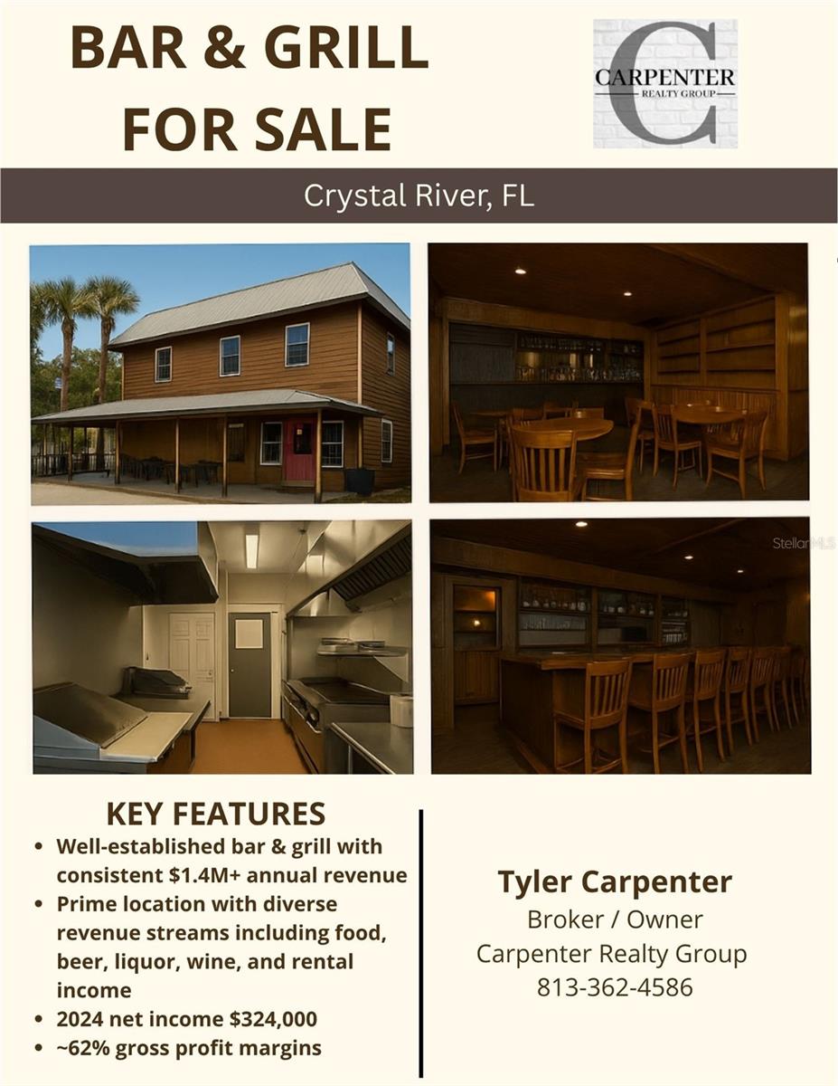 BAR AND RESTAURANT FOR SALE CRYSTAL RIVER
